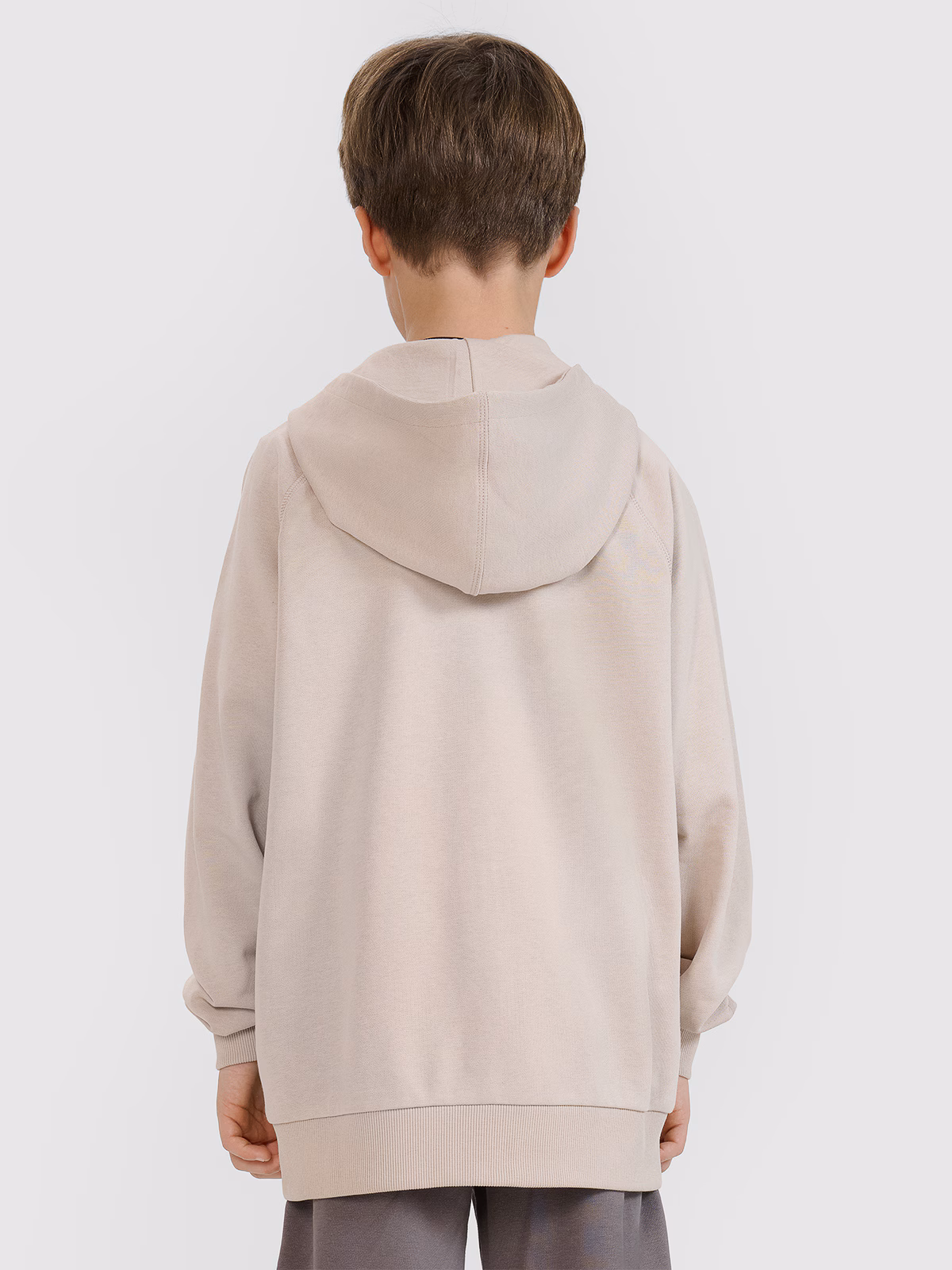 Bluza dresowa rozpinana z kapturem chłopięca - beżowa