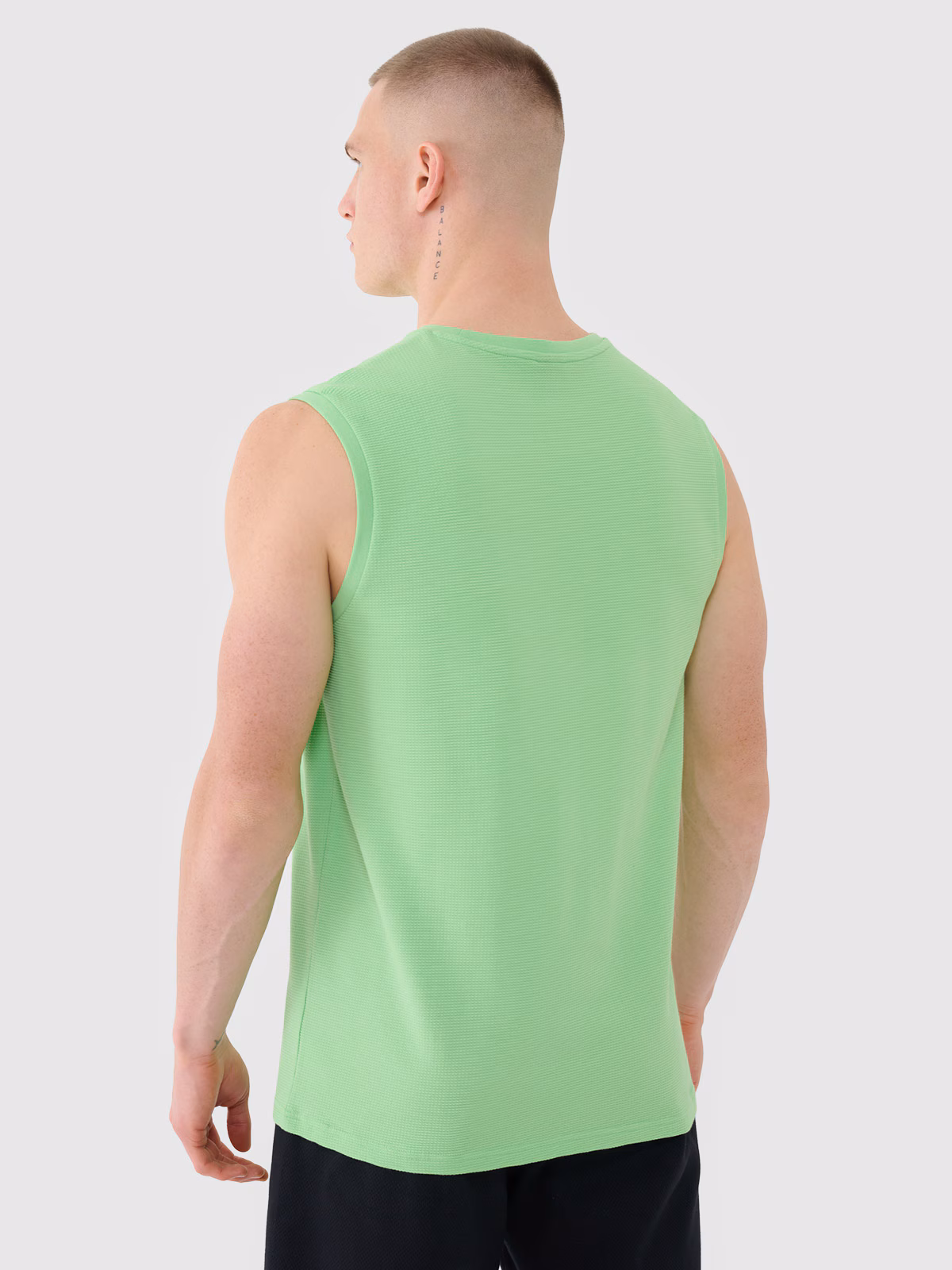 Tank top regular gładki męski - zielony