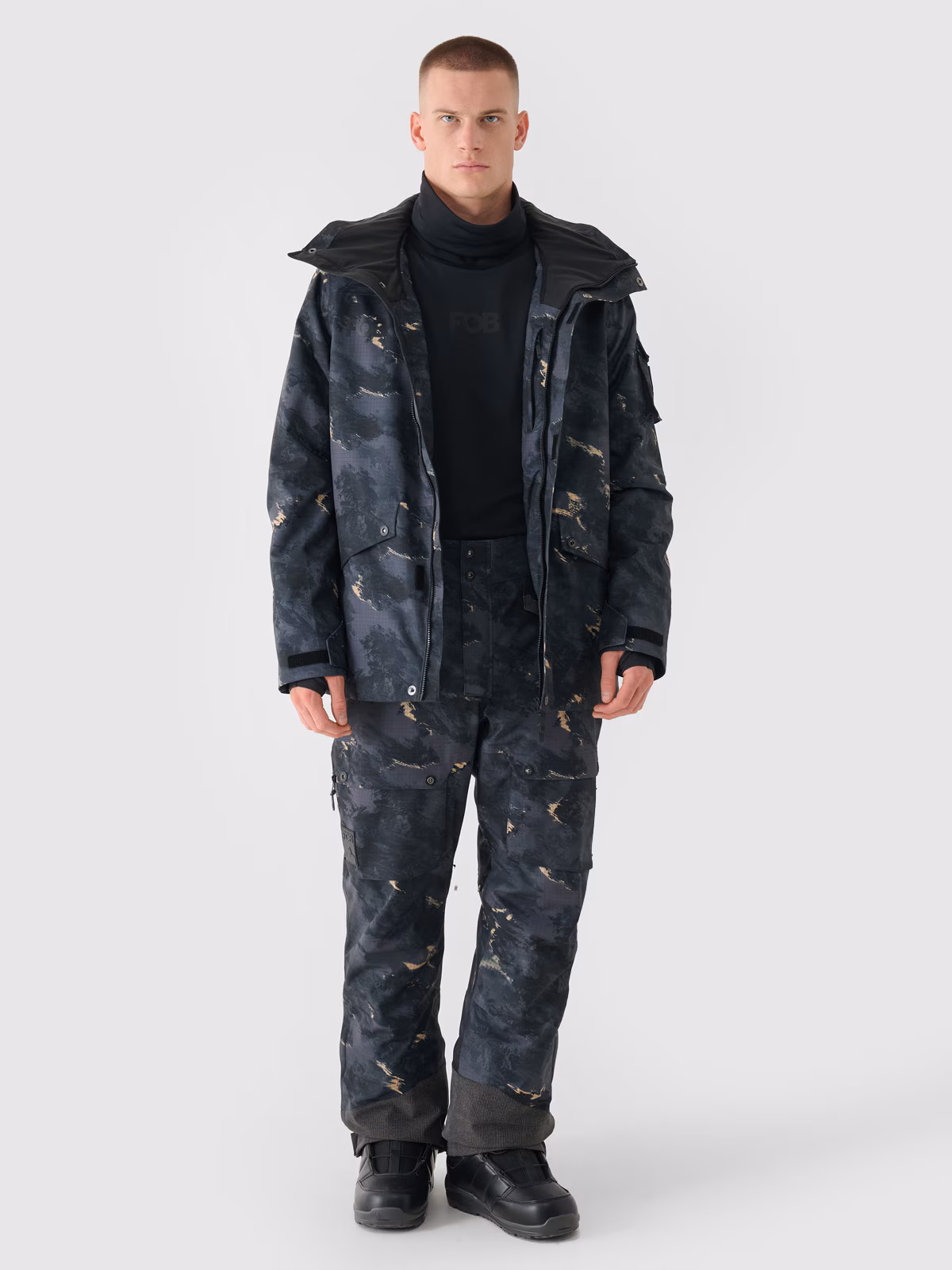 Spodnie snowboardowe membrana 10000 męskie - czarne