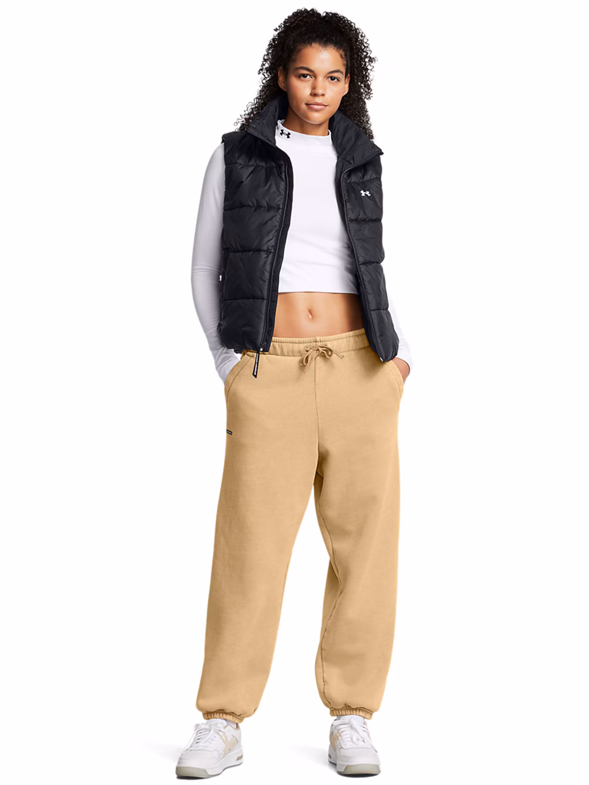 Spodnie dresowe damskie Under Armour UA Icon Hwt Flc Os Pant - brązowe