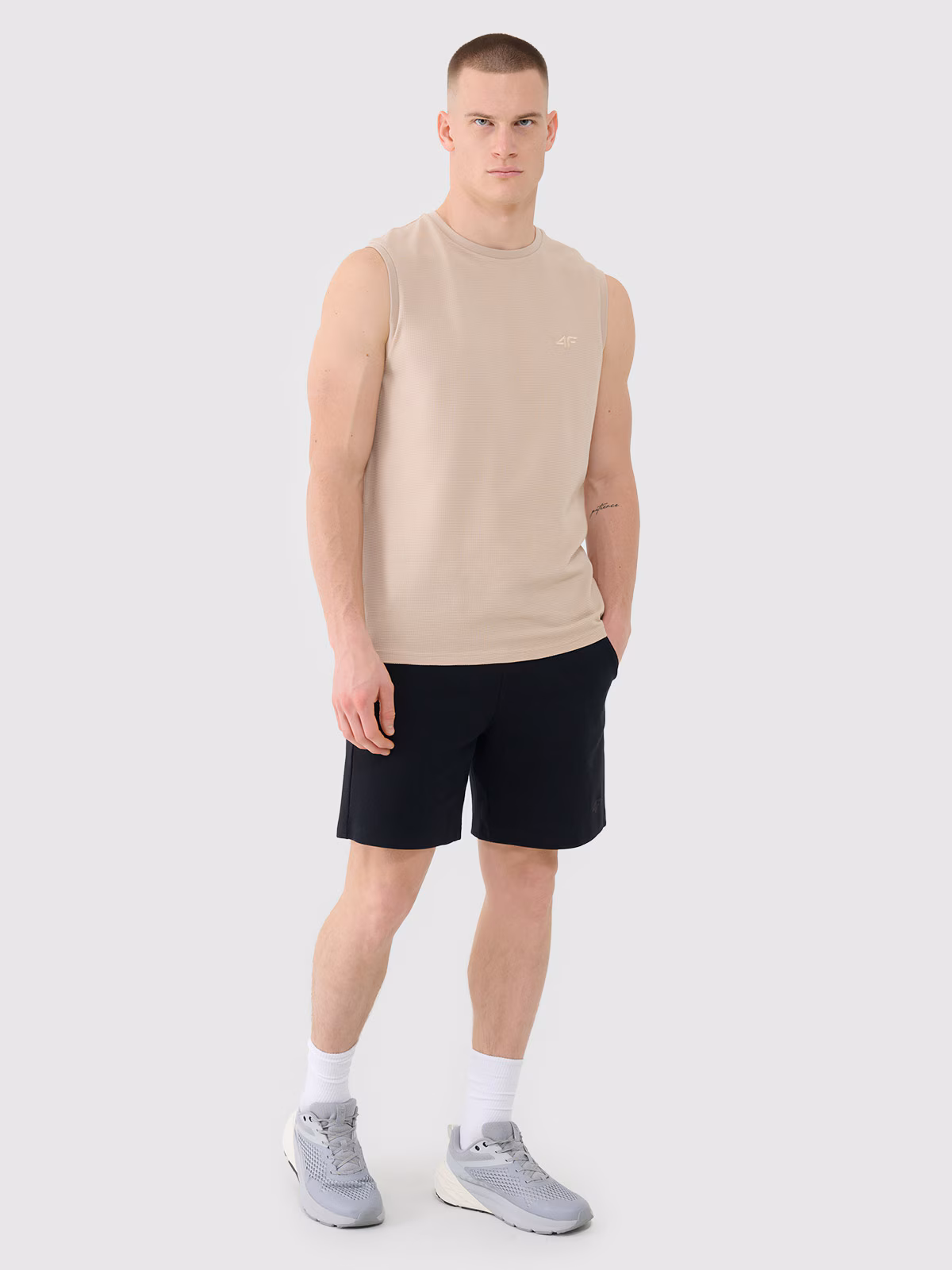 Tank top regular gładki męski - zielony