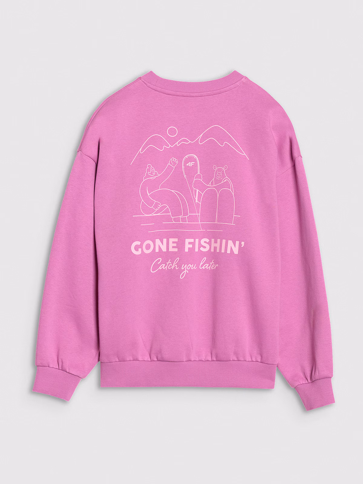 Bluza dresowa nierozpinana bez kaptura dziewczęca - różowa