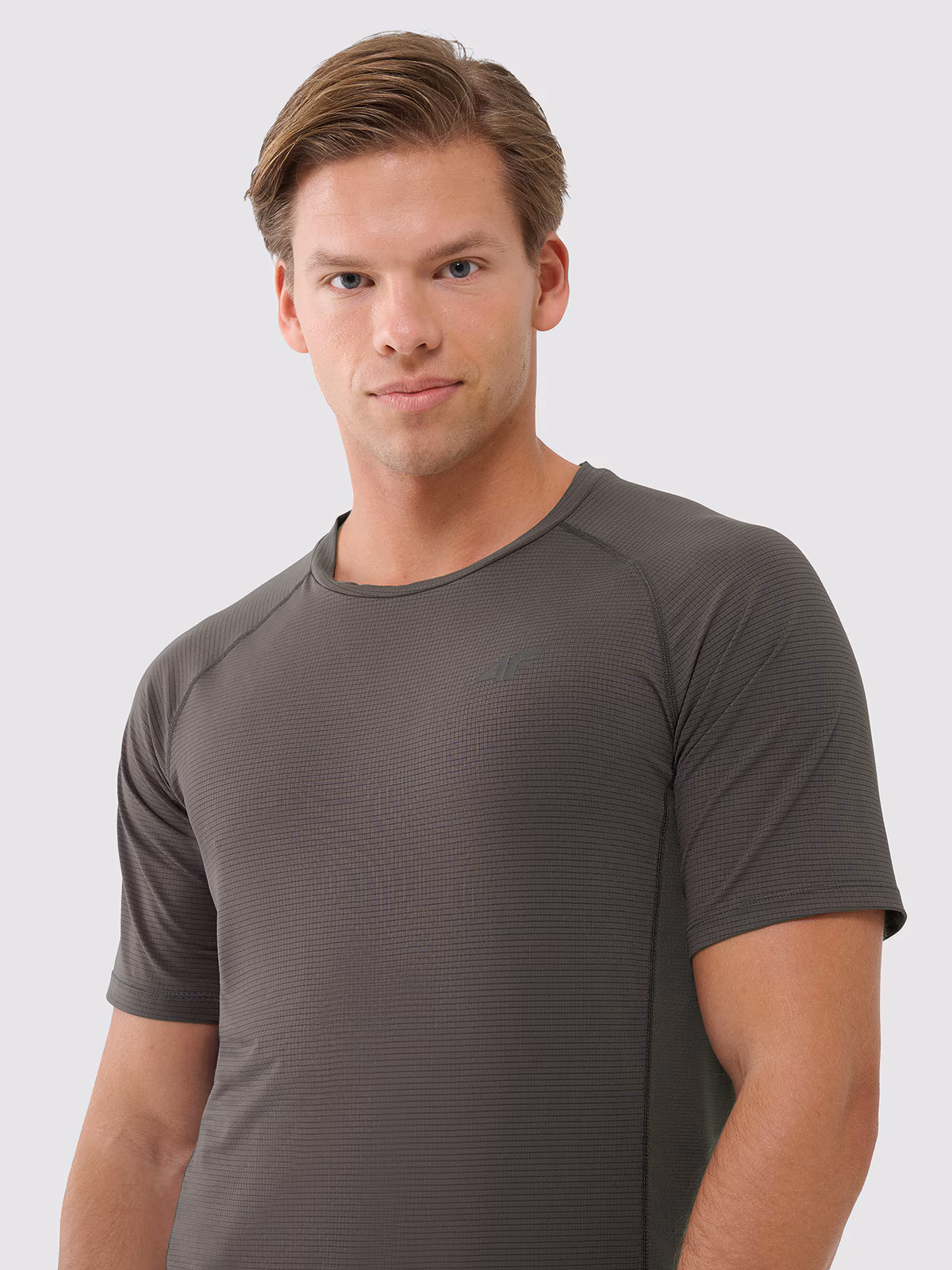 Koszulka treningowa szybkoschnąca męska - beżowa