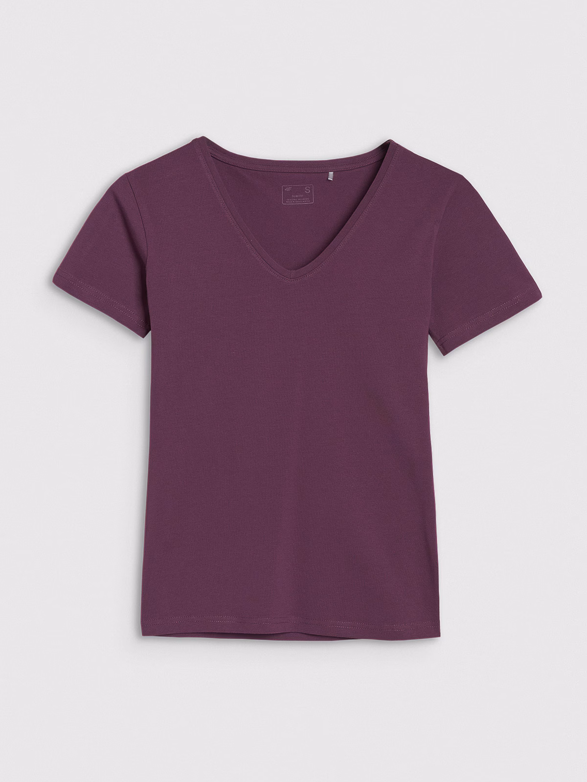 T-shirt slim gładki damski - biały