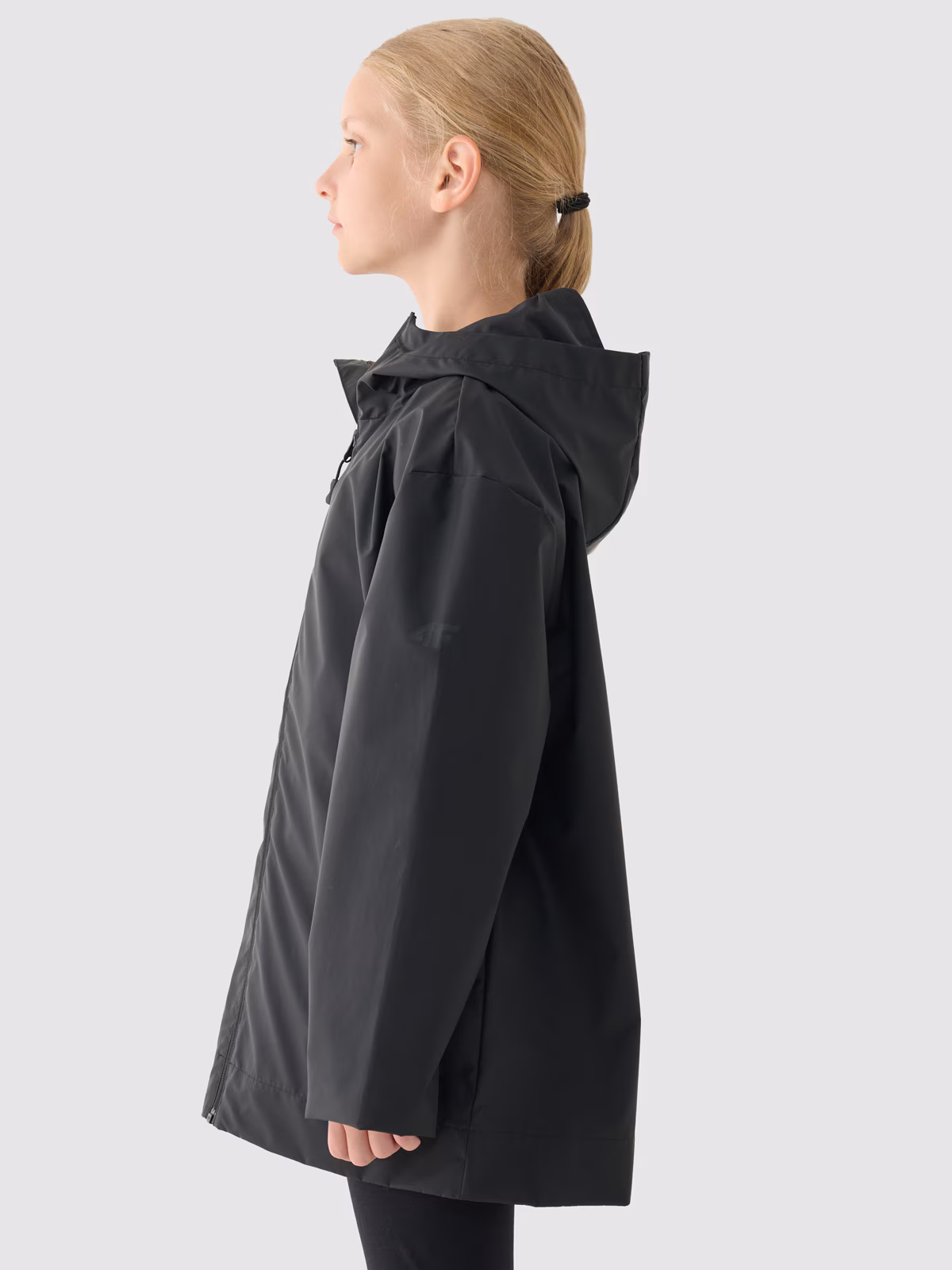 Kurtka przejściowa przeciwdeszczowa z gumową powłoką dziecięca - khaki