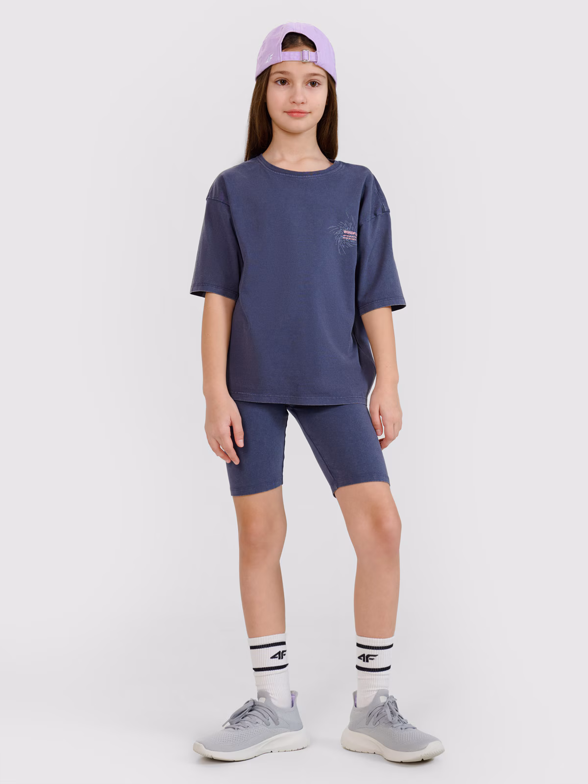 Legginsy kolarki dziewczęce - szare