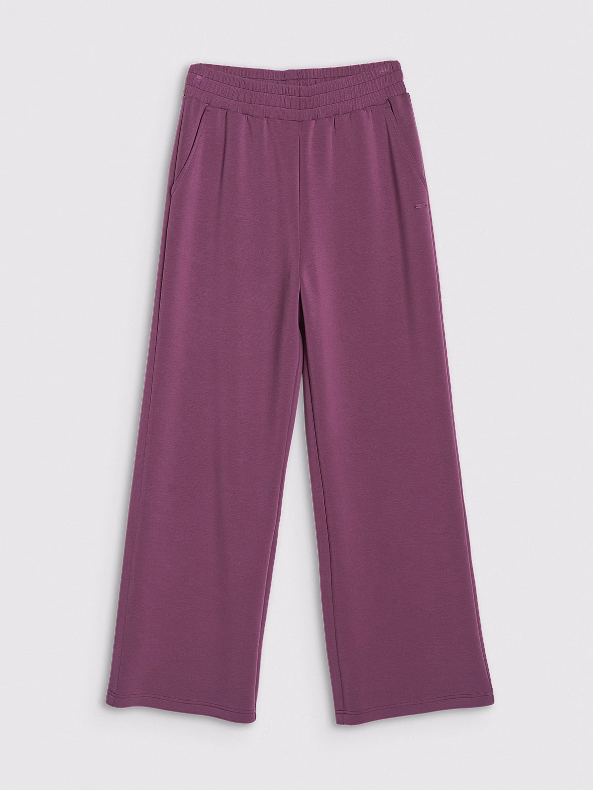 Spodnie dresowe z modalem z szerokimi nogawkami damskie - białe