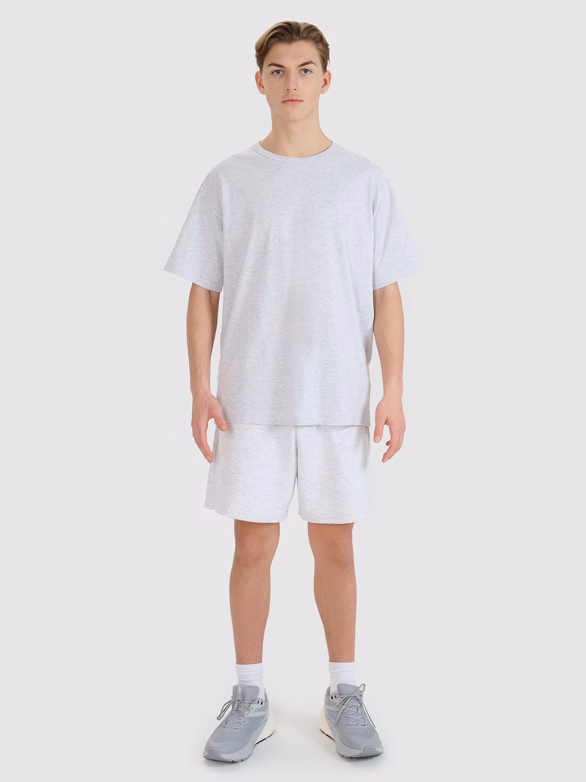 T-shirt oversize gładki uniseks - szary