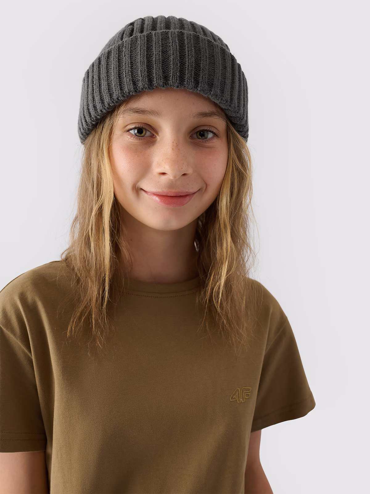 T-shirt gładki dziewczęcy - fioletowy