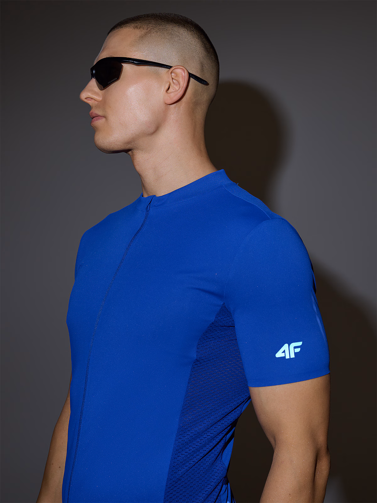 Koszulka rowerowa rozpinana męska - pomarańczowa