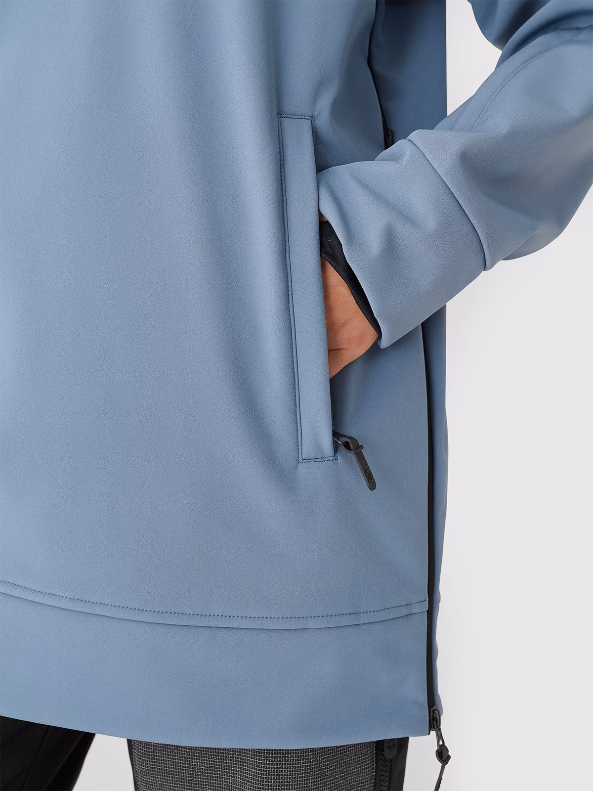 Bluza snowboardowa z softshellu membrana 5000 damska - oliwkowa/khaki