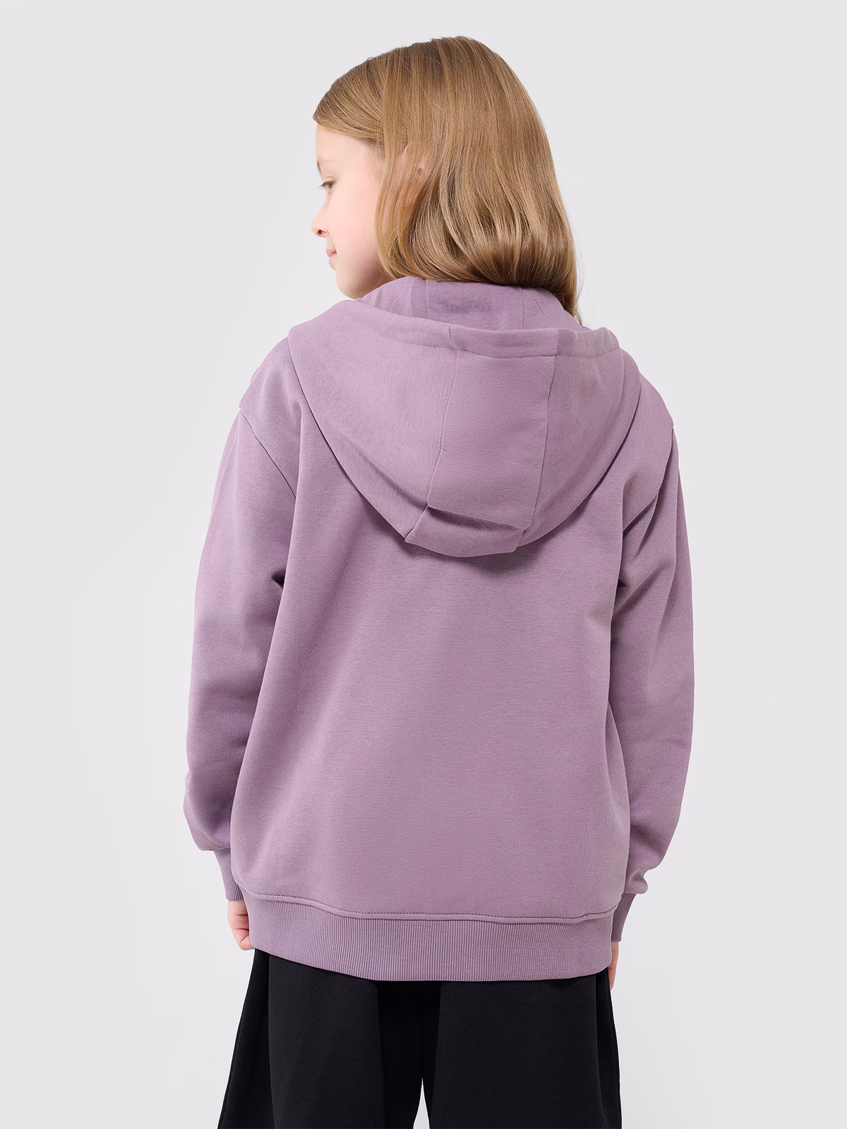 Bluza dresowa rozpinana z kapturem dziewczęca - fioletowa