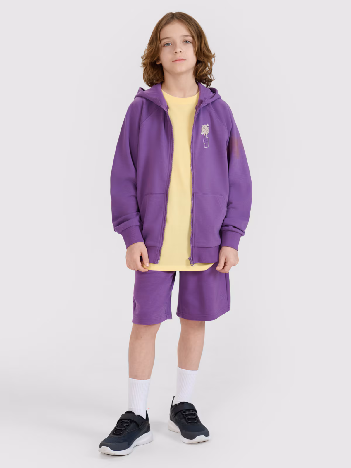 Spodenki dresowe chłopięce - fioletowe