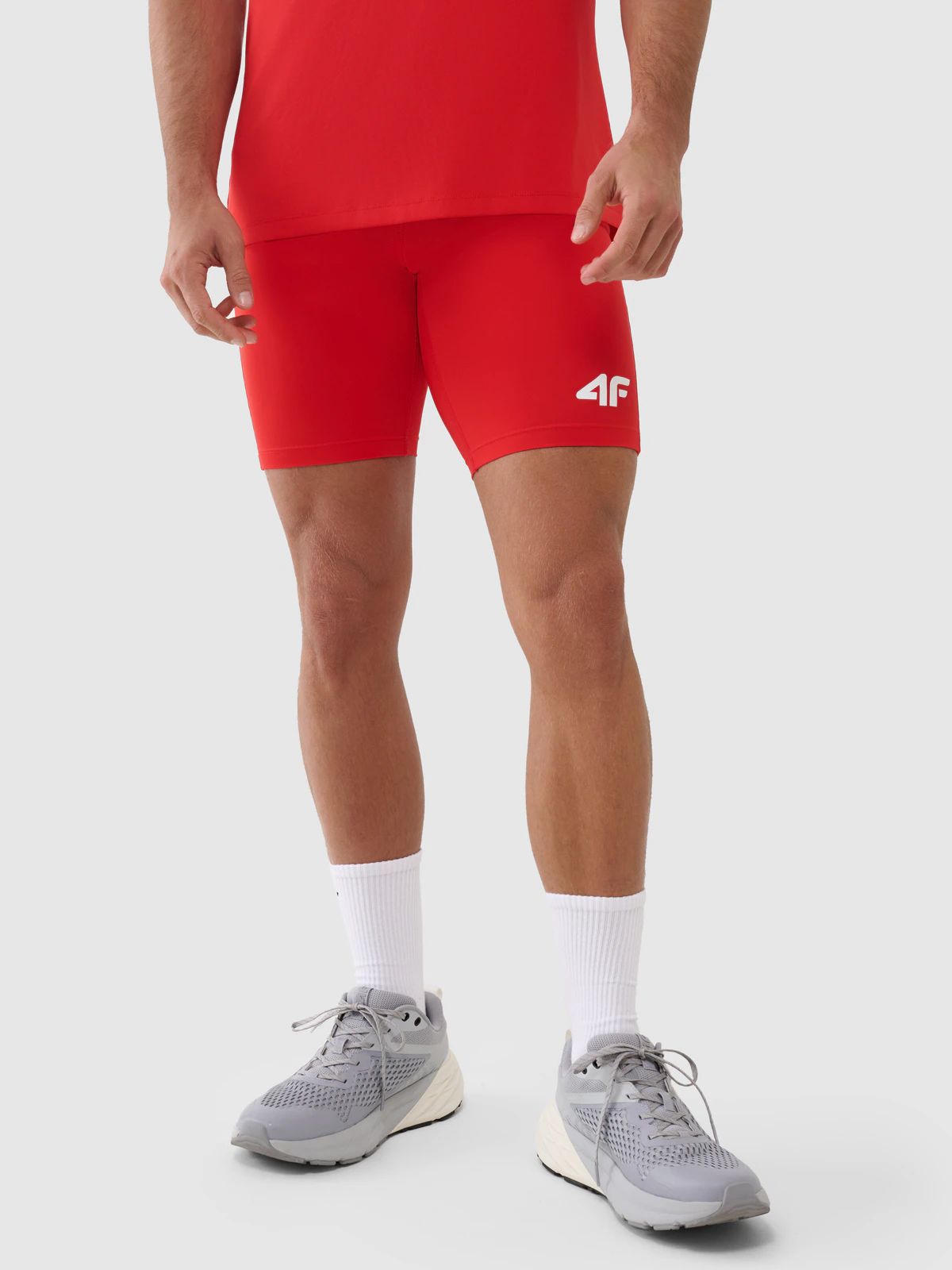 Legginsy krótkie treningowe męskie - żółte