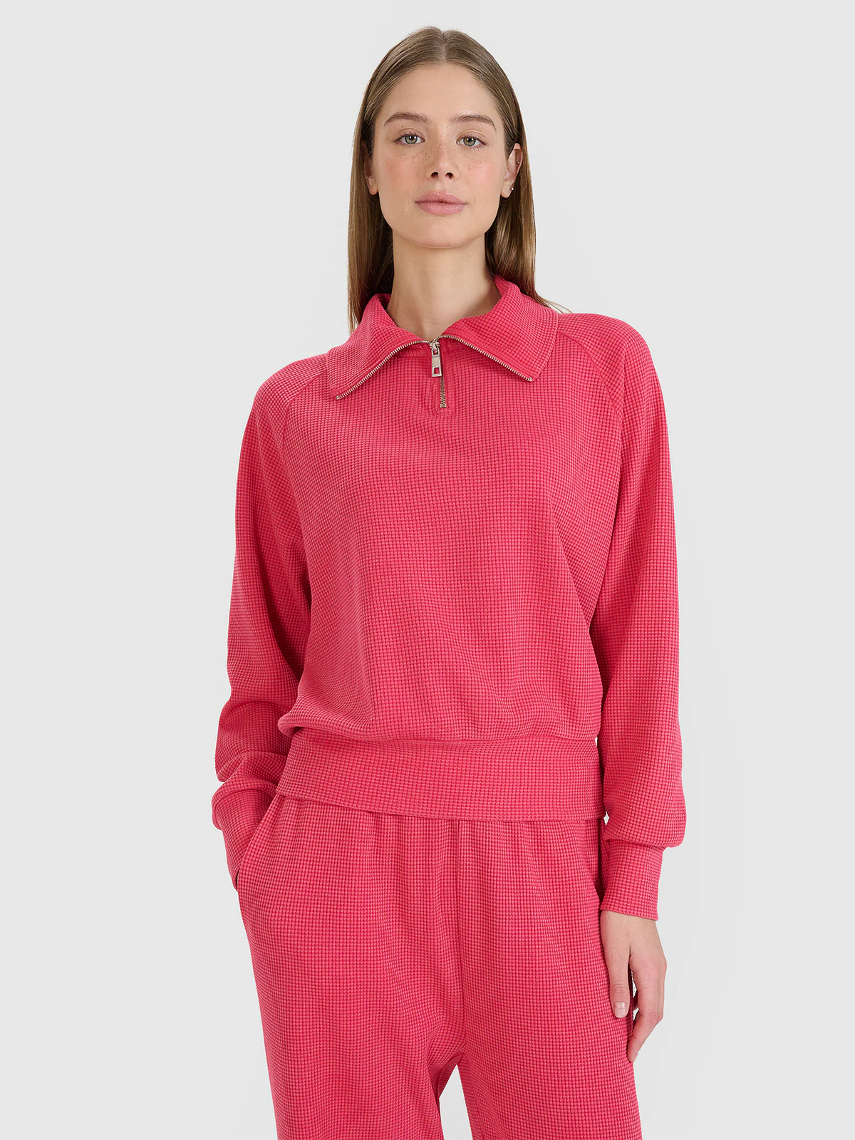 Bluza dresowa oversize nierozpinana bez kaptura damska - czarna