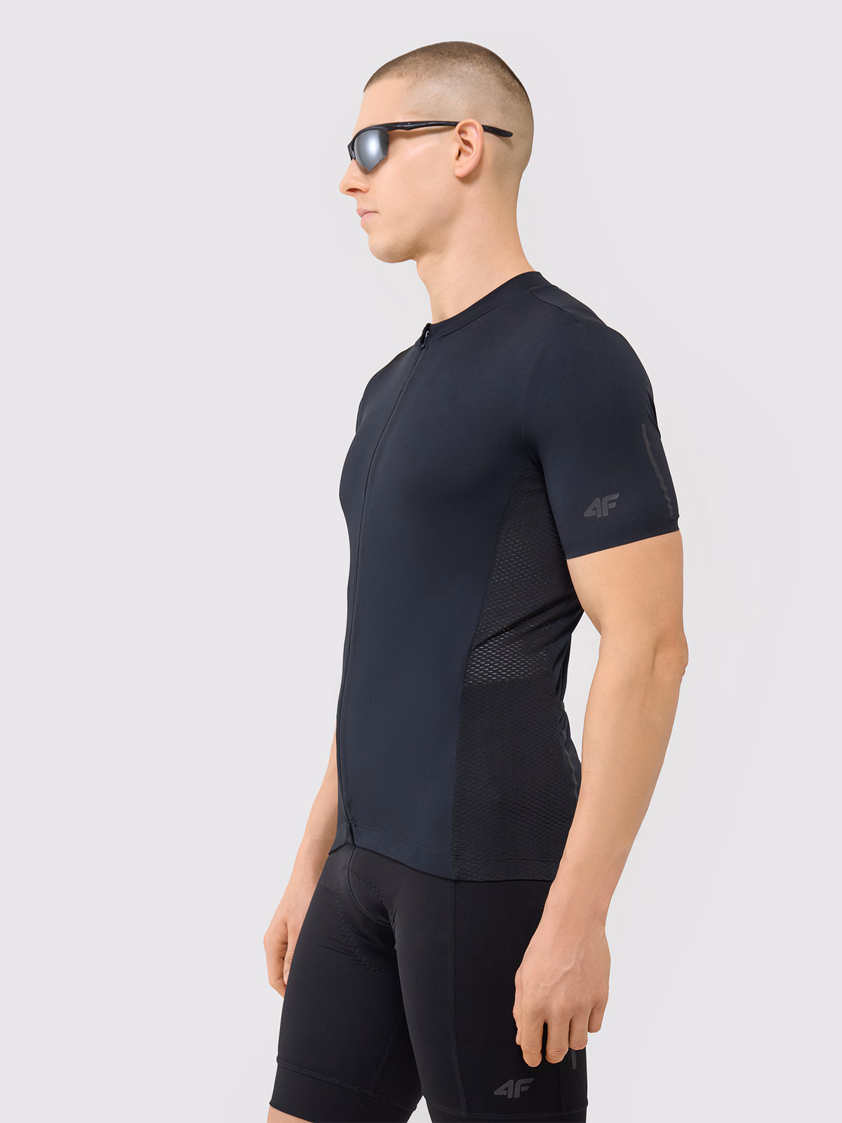 Koszulka rowerowa rozpinana męska - pomarańczowa