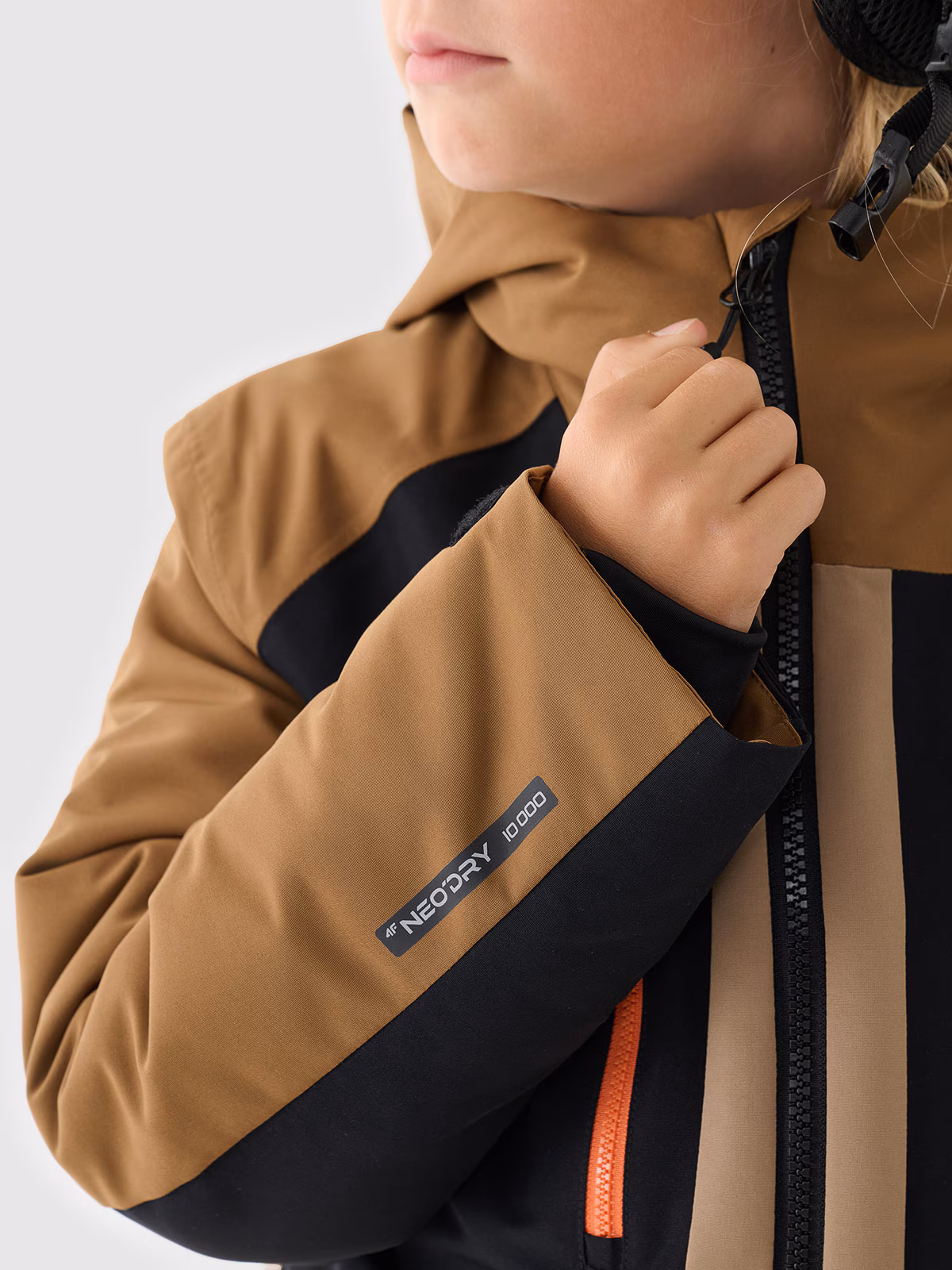 Kurtka snowboardowa membrana 10000 chłopięca - brązowa