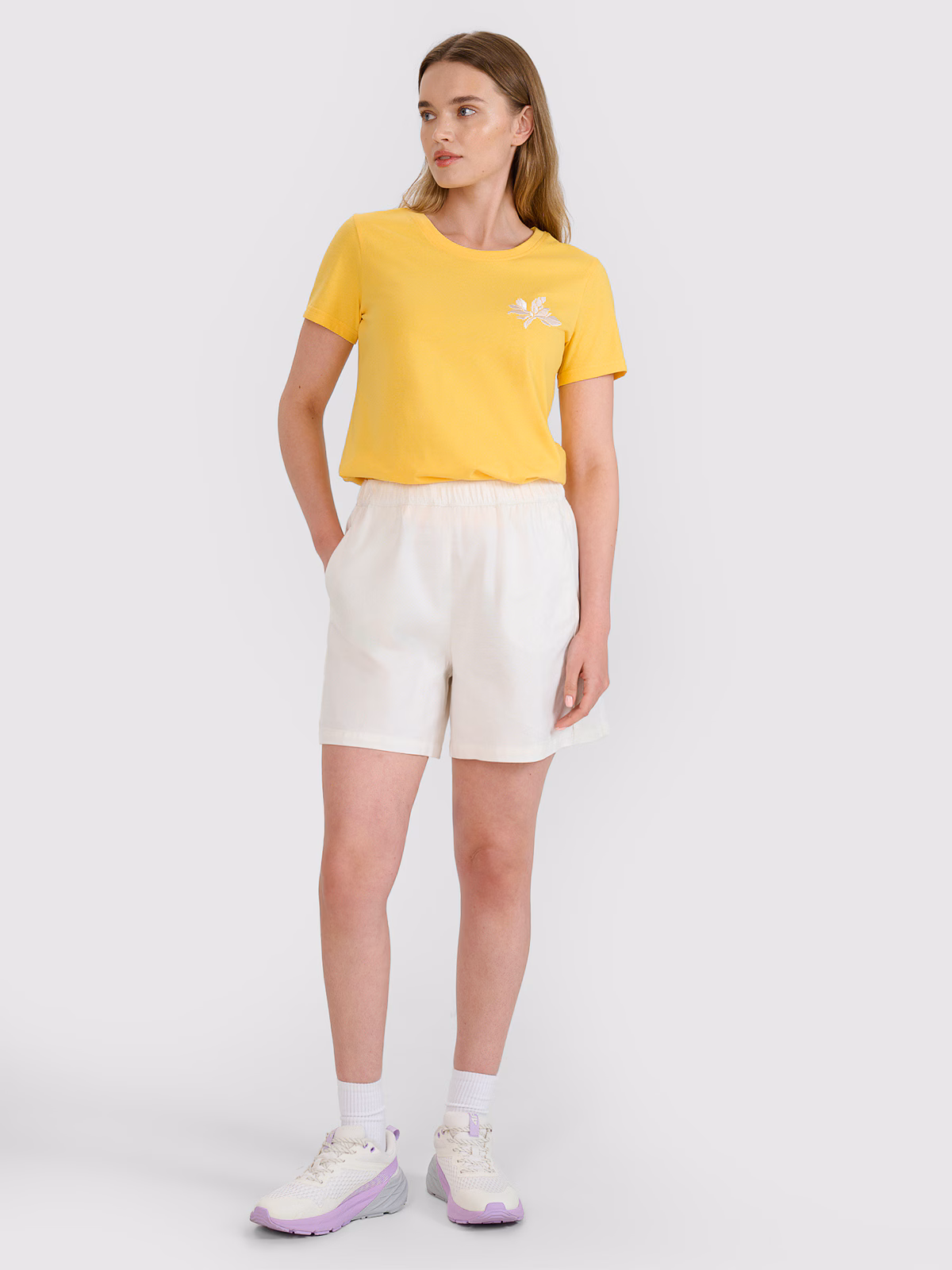 T-shirt regular z nadrukiem damski - czarny