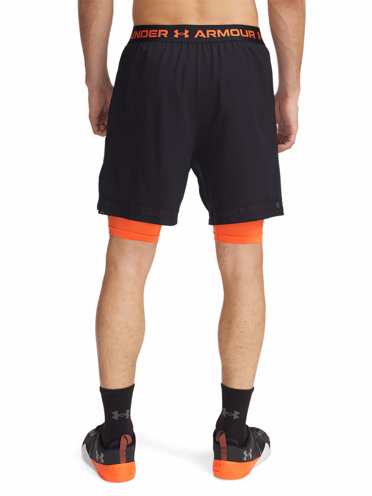 Spodenki treningowe męskie Under Armour UA Vanish Woven 2in1 Shorts - oliwkowe/khaki
