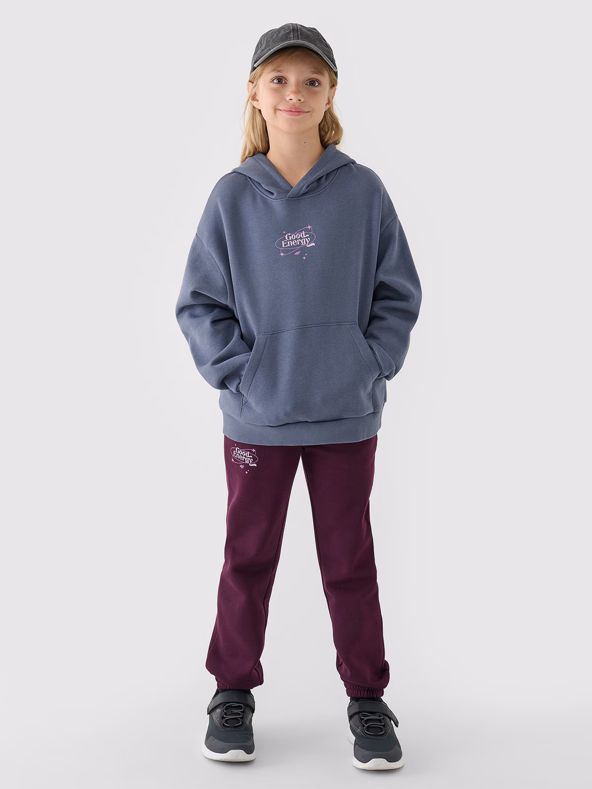 Spodnie dresowe joggery dziewczęce - fioletowe