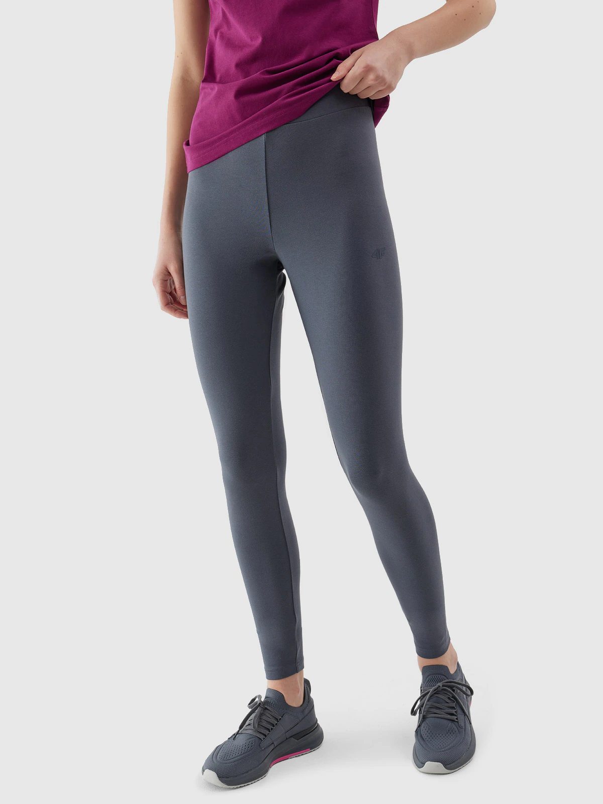 Legginsy dzianinowe damskie - granatowe