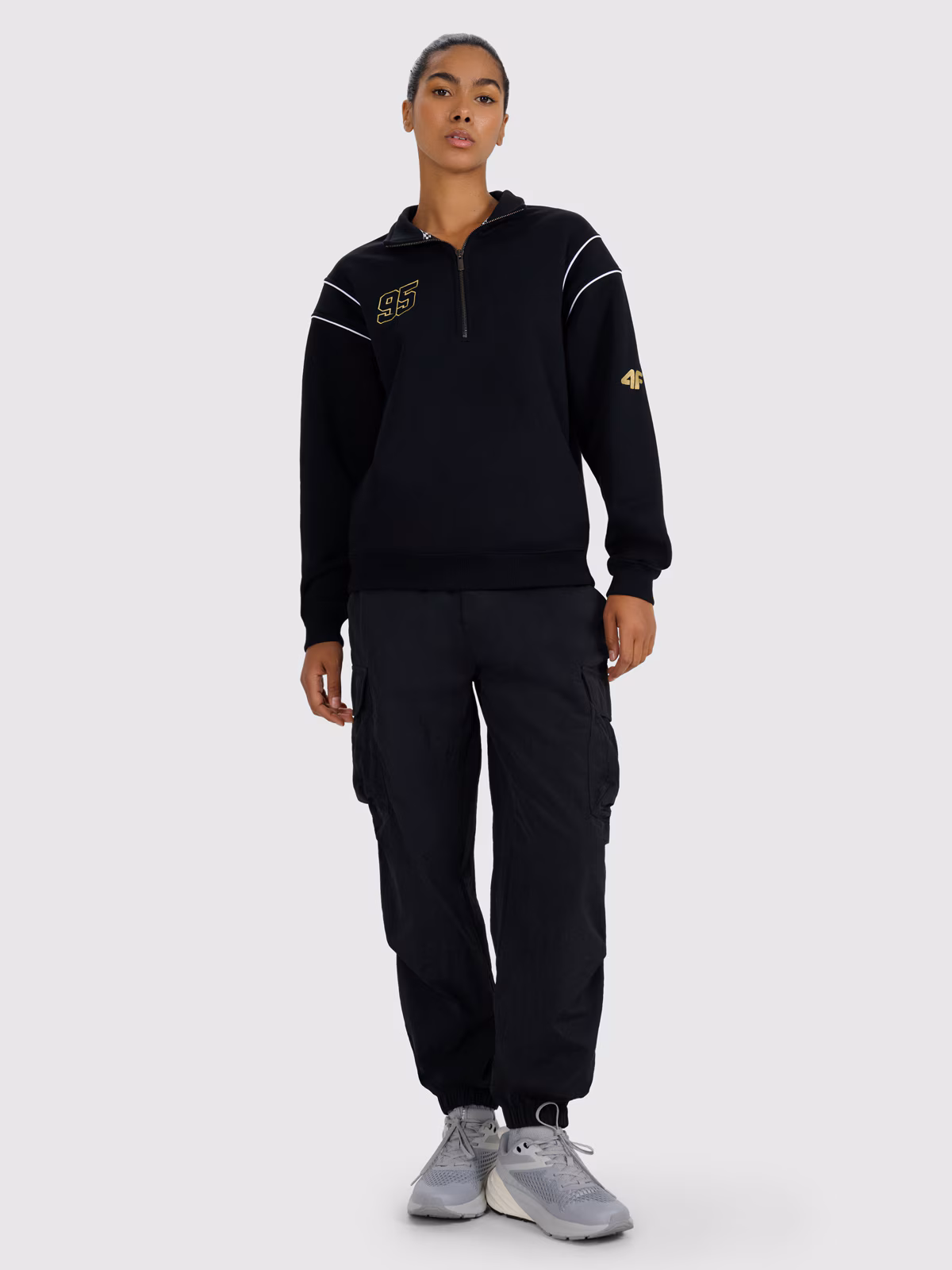 Bluza dresowa rozpinana bez kaptura uniseks 4F x Bartosz Zmarzlik - czarna