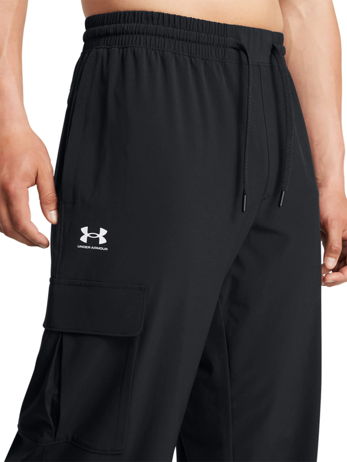 Spodnie casual cargo męskie Under Armour UA Vibe Woven Cargo Pants - czarne