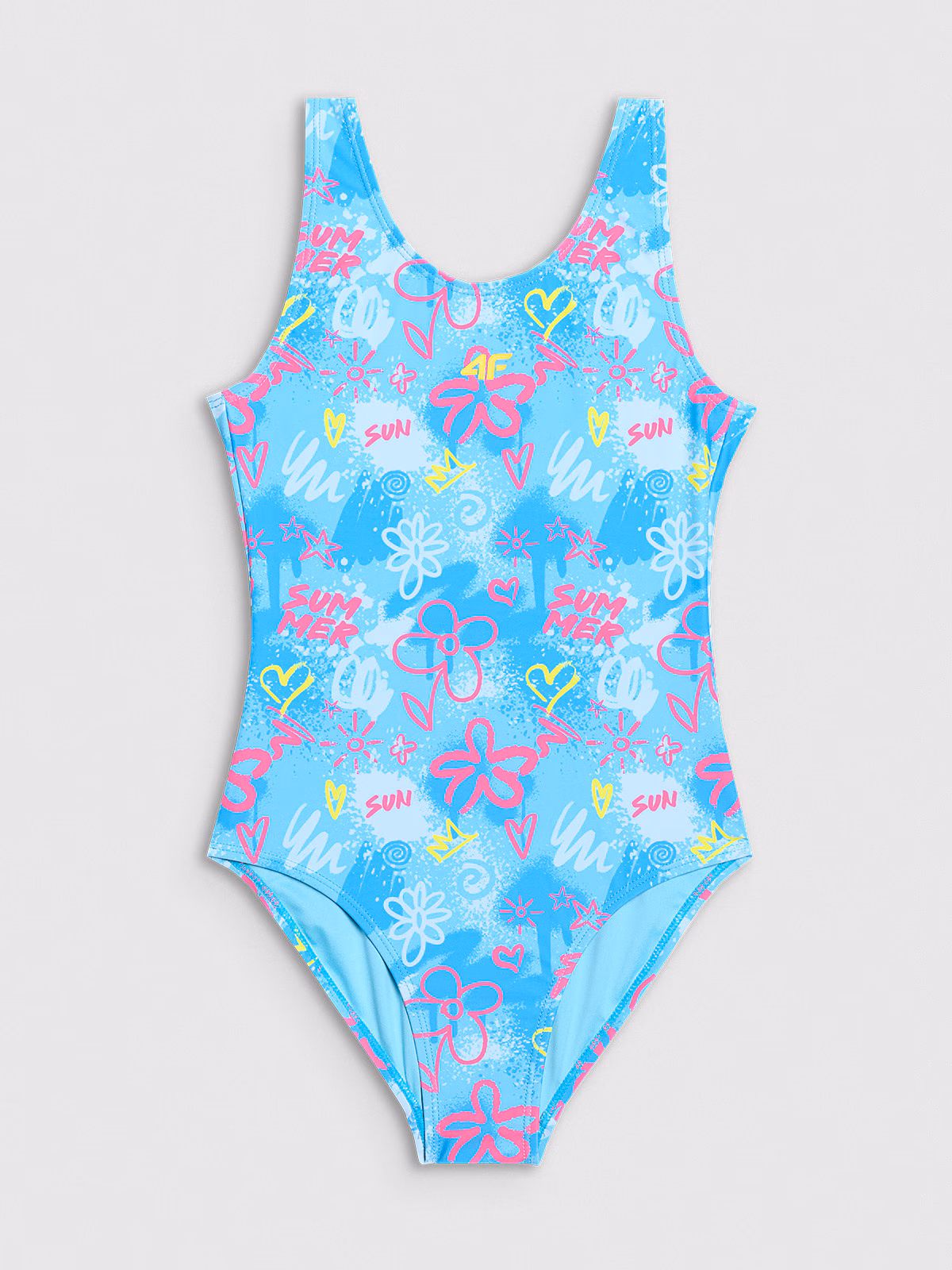 Kostium kąpielowy jednoczęściowy dziewczęcy - multikolor