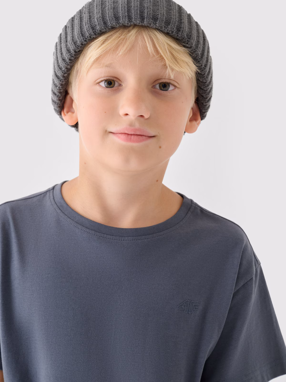 T-shirt gładki chłopięcy - szary