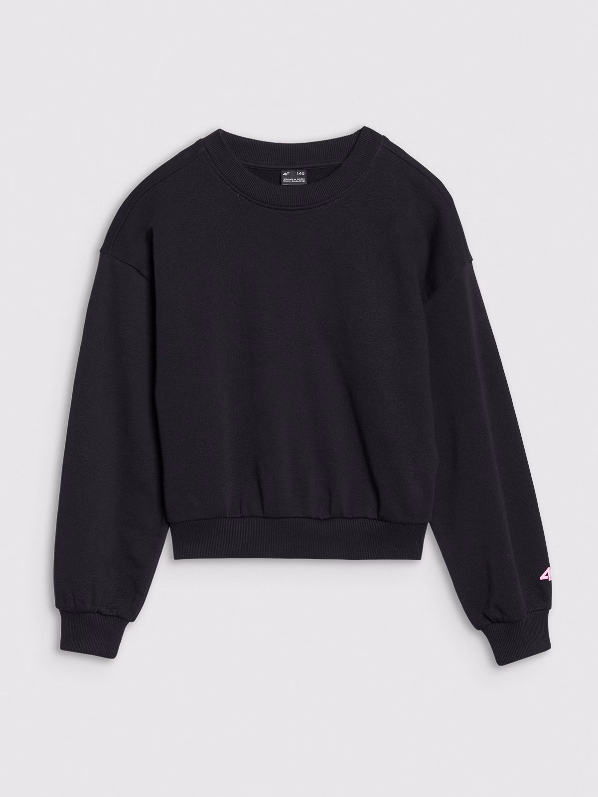 Bluza dresowa nierozpinana bez kaptura dziewczęca - beżowa