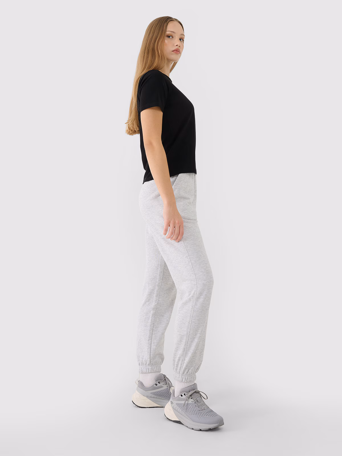 Spodnie dresowe joggery damskie - szare