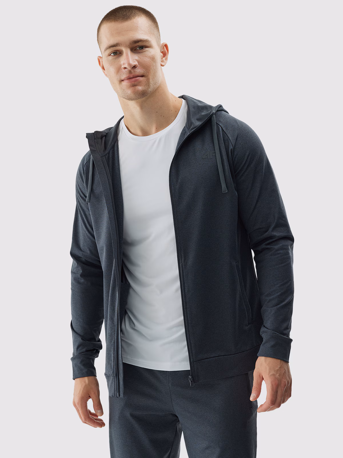 Bluza treningowa regular szybkoschnąca męska - szara