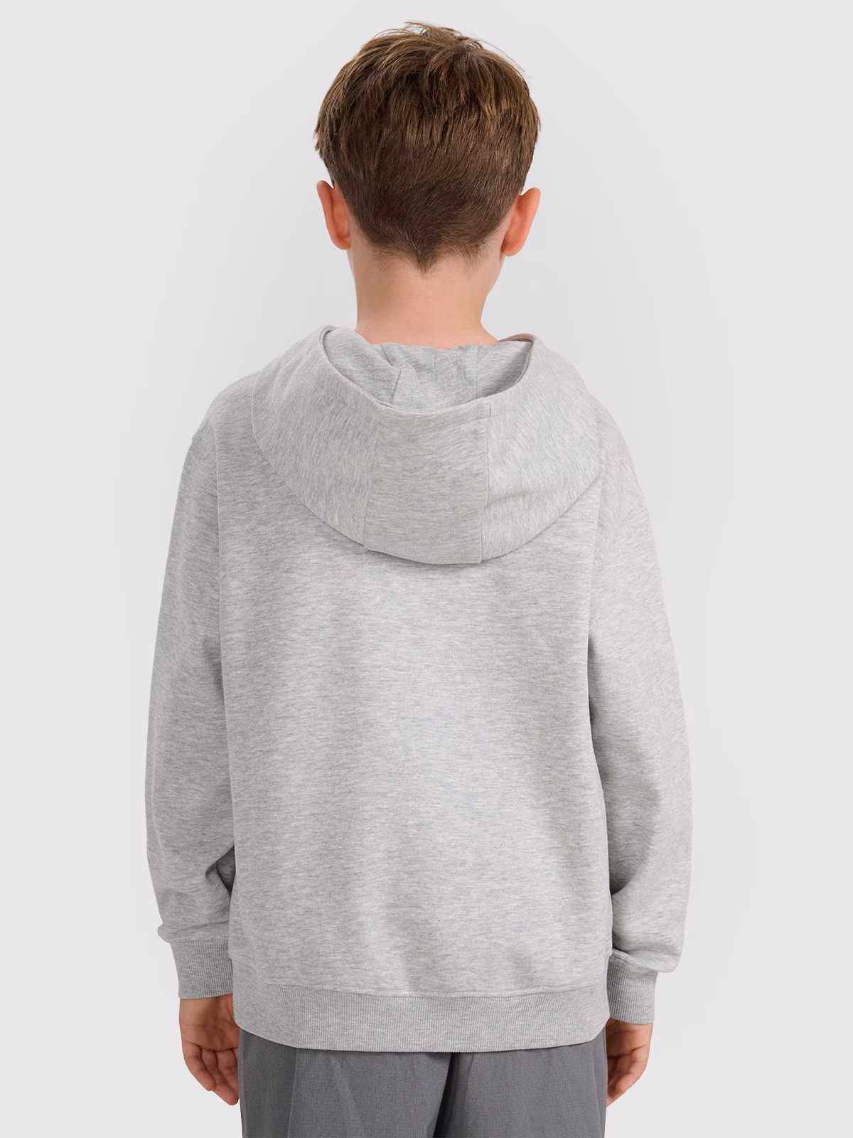 Bluza dresowa nierozpinana z kapturem chłopięca - szara