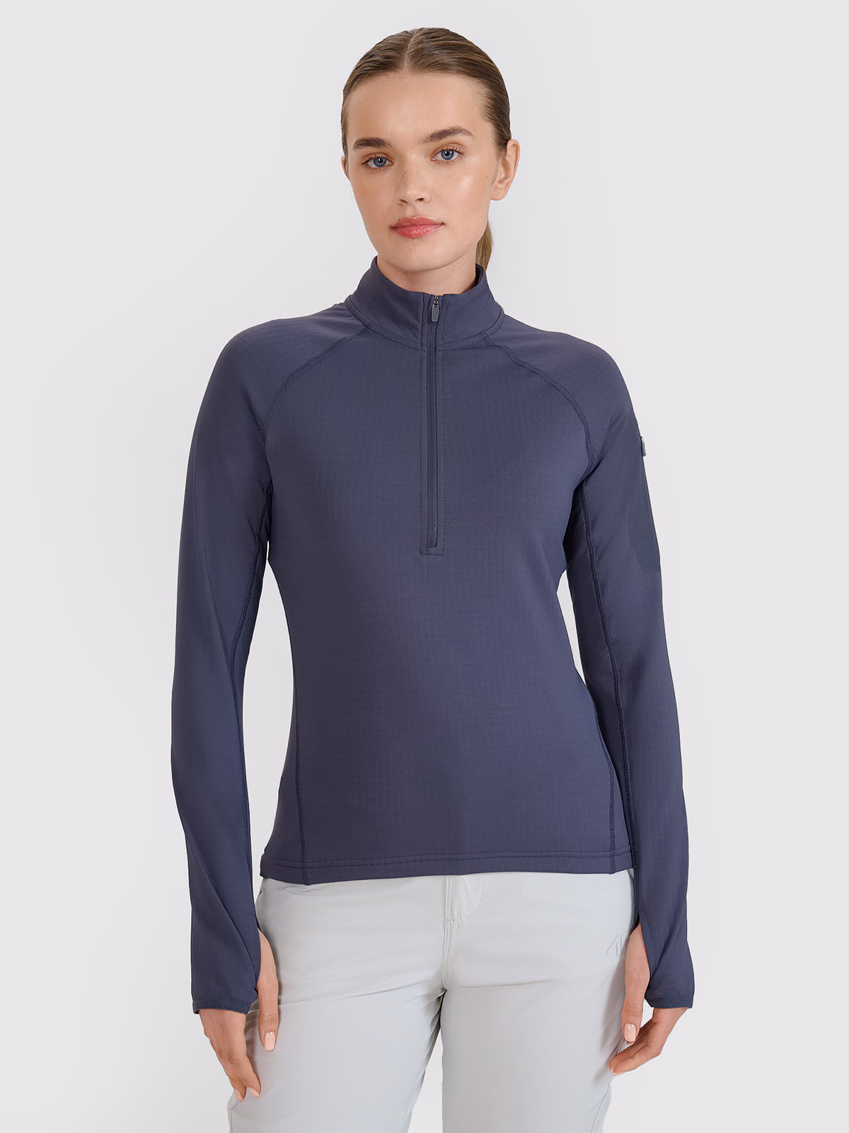 Bluza trekkingowa regular szybkoschnąca damska - szara