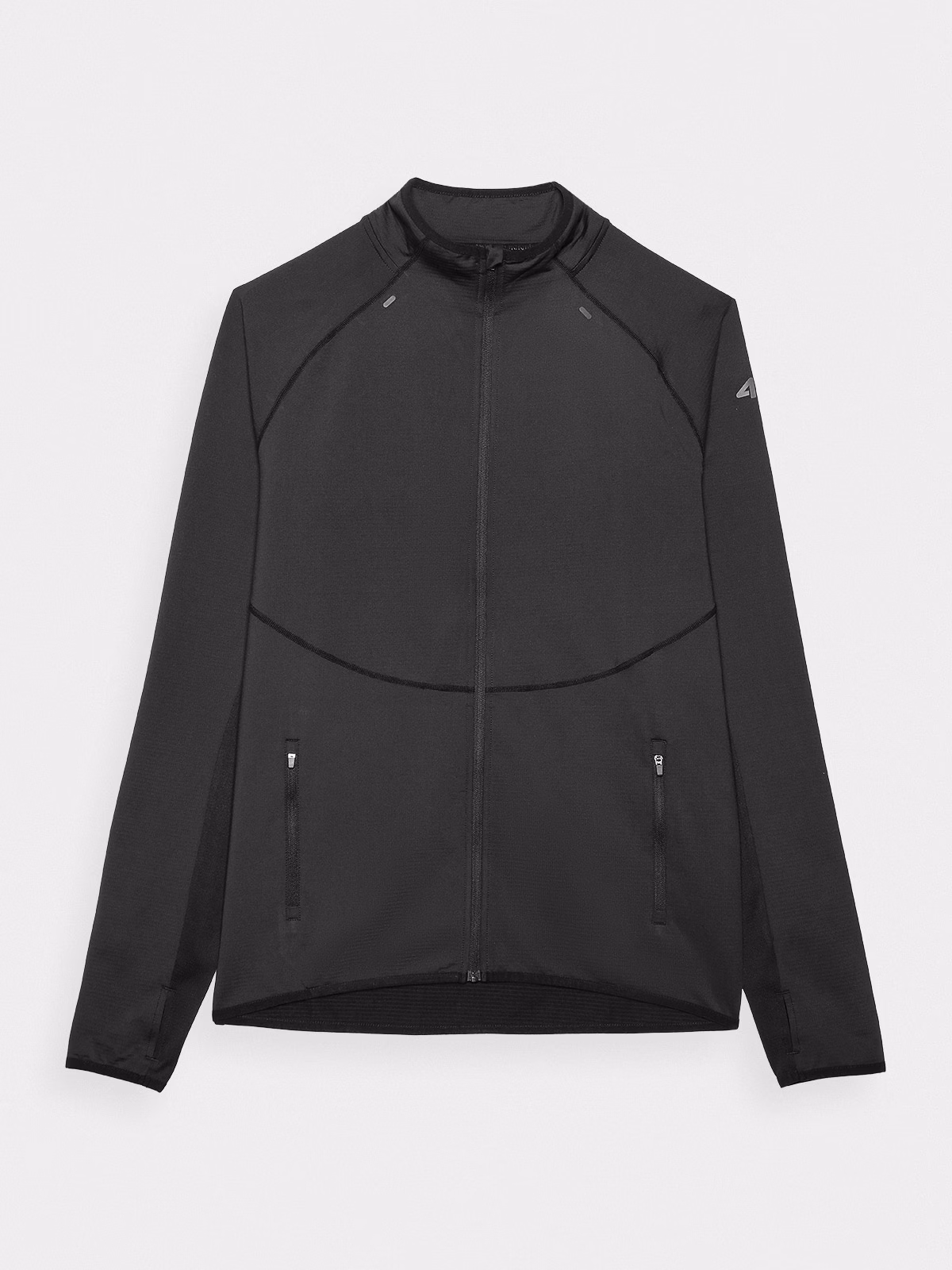 Bluza do biegania rozpinana bez kaptura męska - czarna