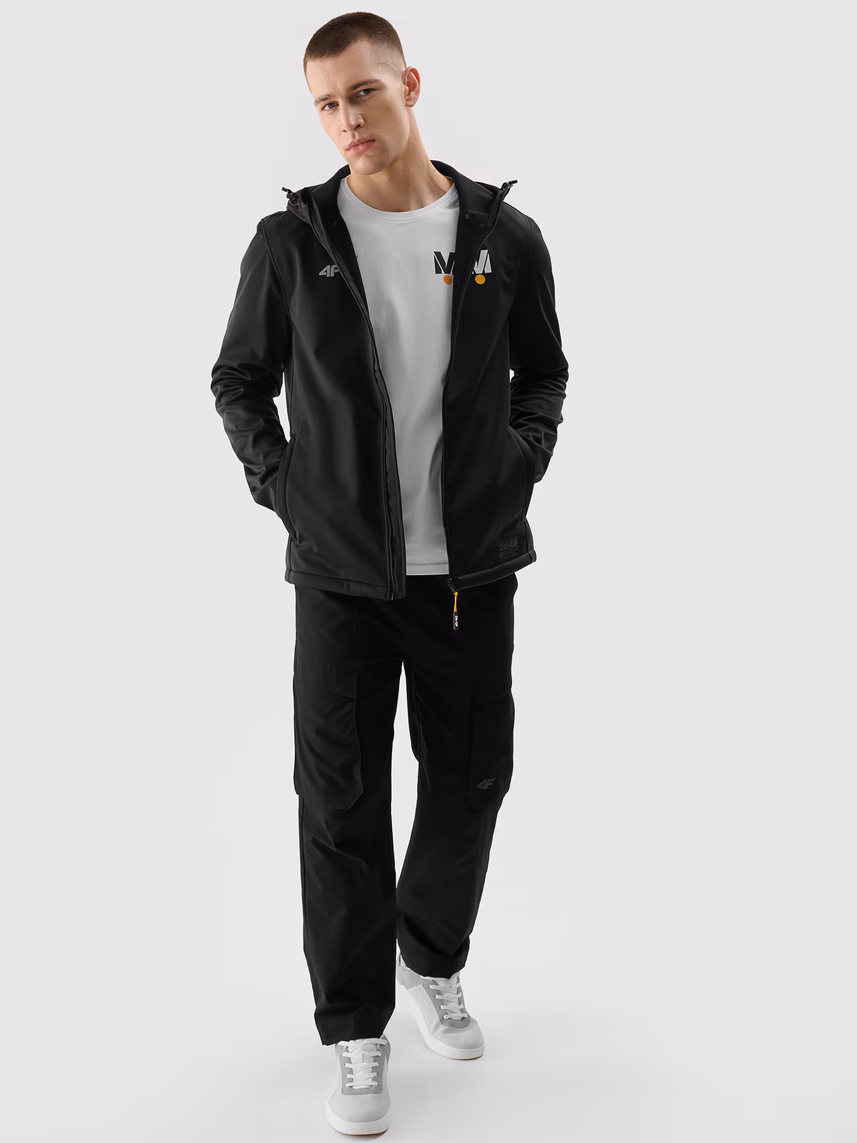 Kurtka softshell wiatroodporna membrana 5000 uniseks 4F x Drift Masters - czarna