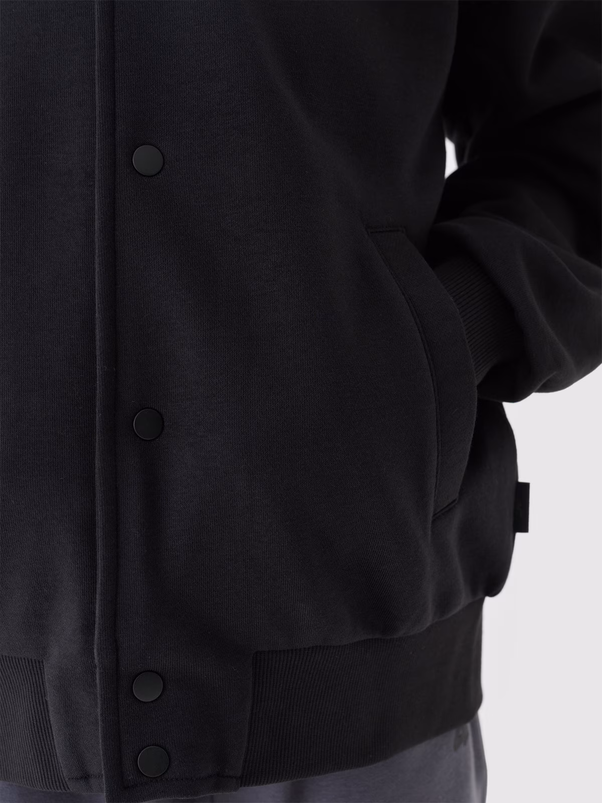 Bluza dresowa bejsbolowa chłopięca - czarna