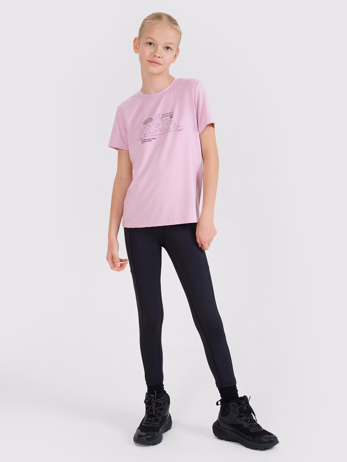 Spodnie trekkingowe szybkoschnące dziewczęce - czarne