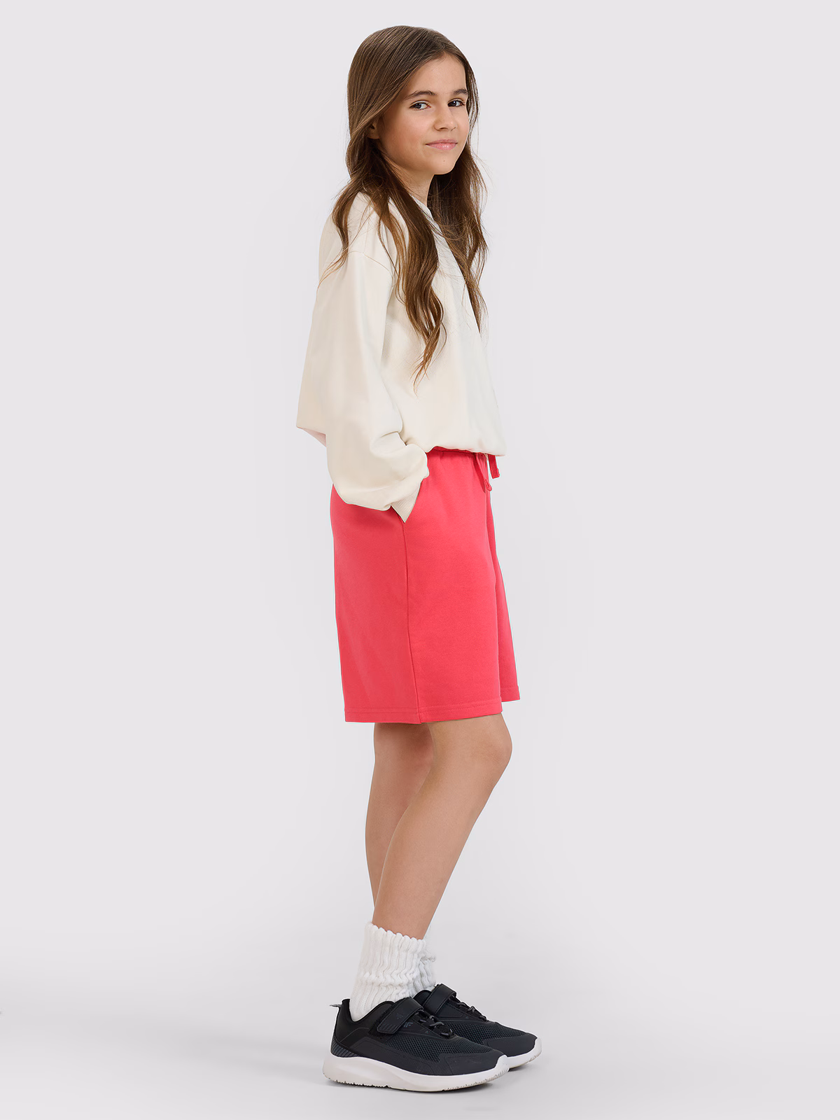 Spodenki dresowe dziewczęce - różowe