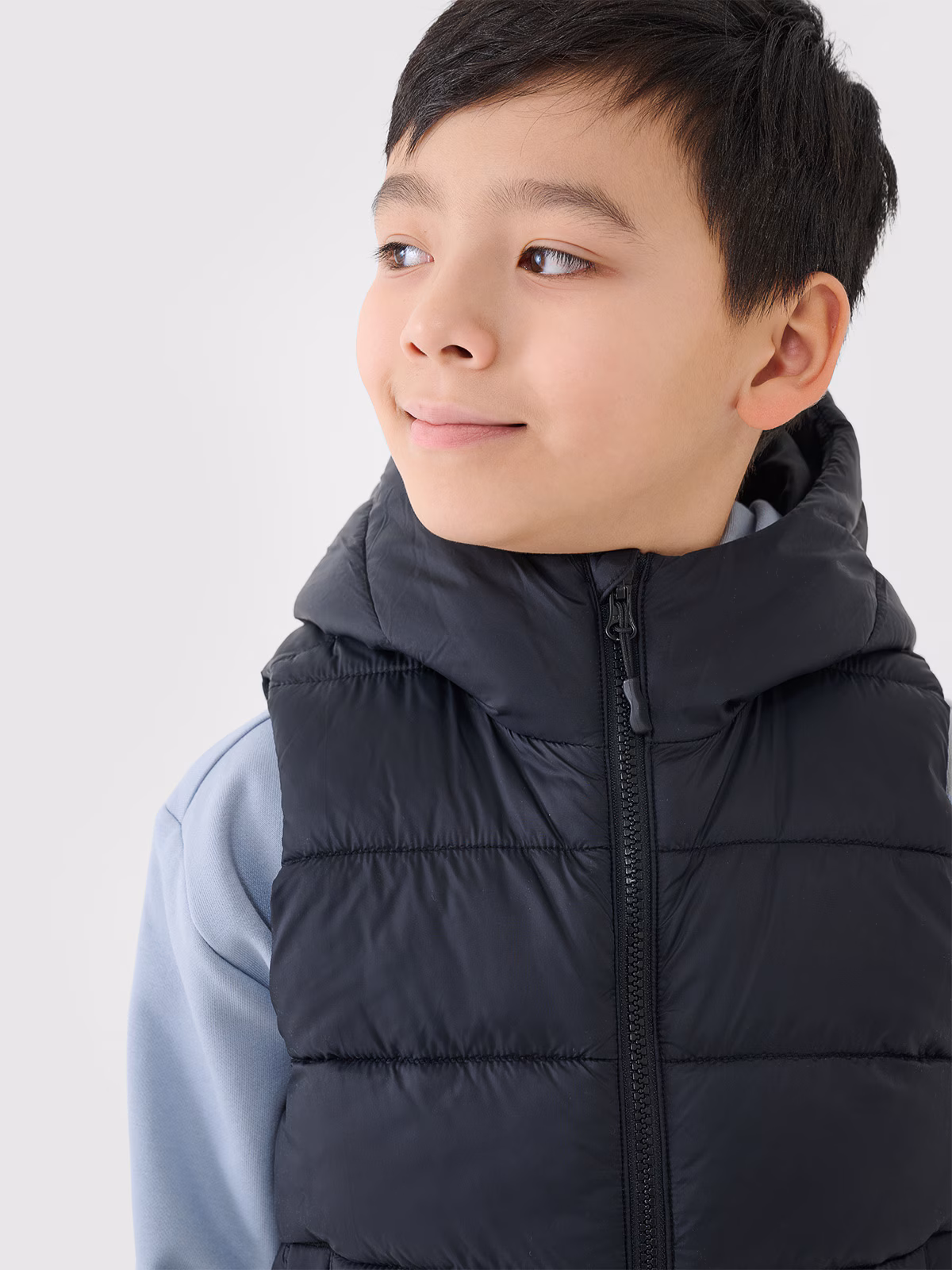 Bezrękawnik puchowy z wypełnieniem syntetycznym chłopięcy - pomarańczowy