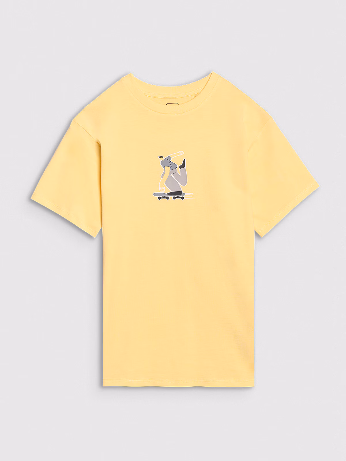 T-shirt oversize z nadrukiem chłopięcy - żółty