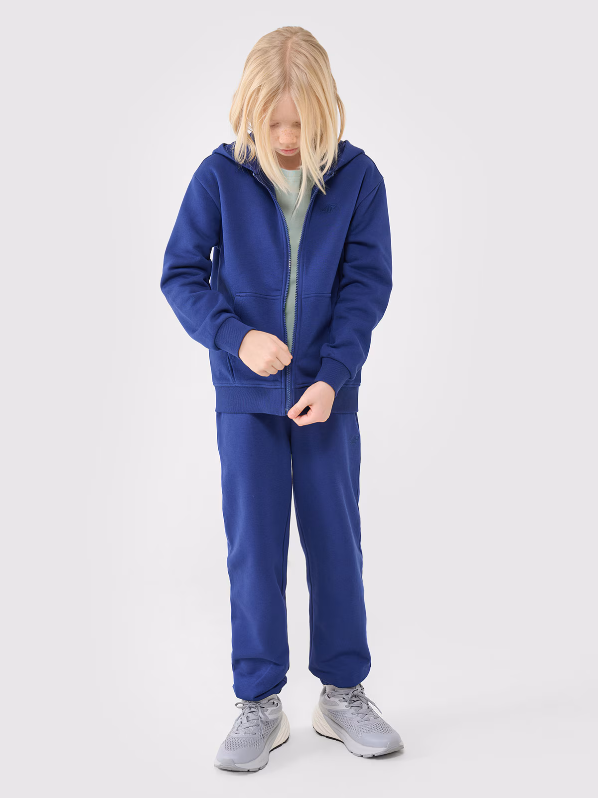 Bluza dresowa rozpinana z kapturem chłopięca - niebieska