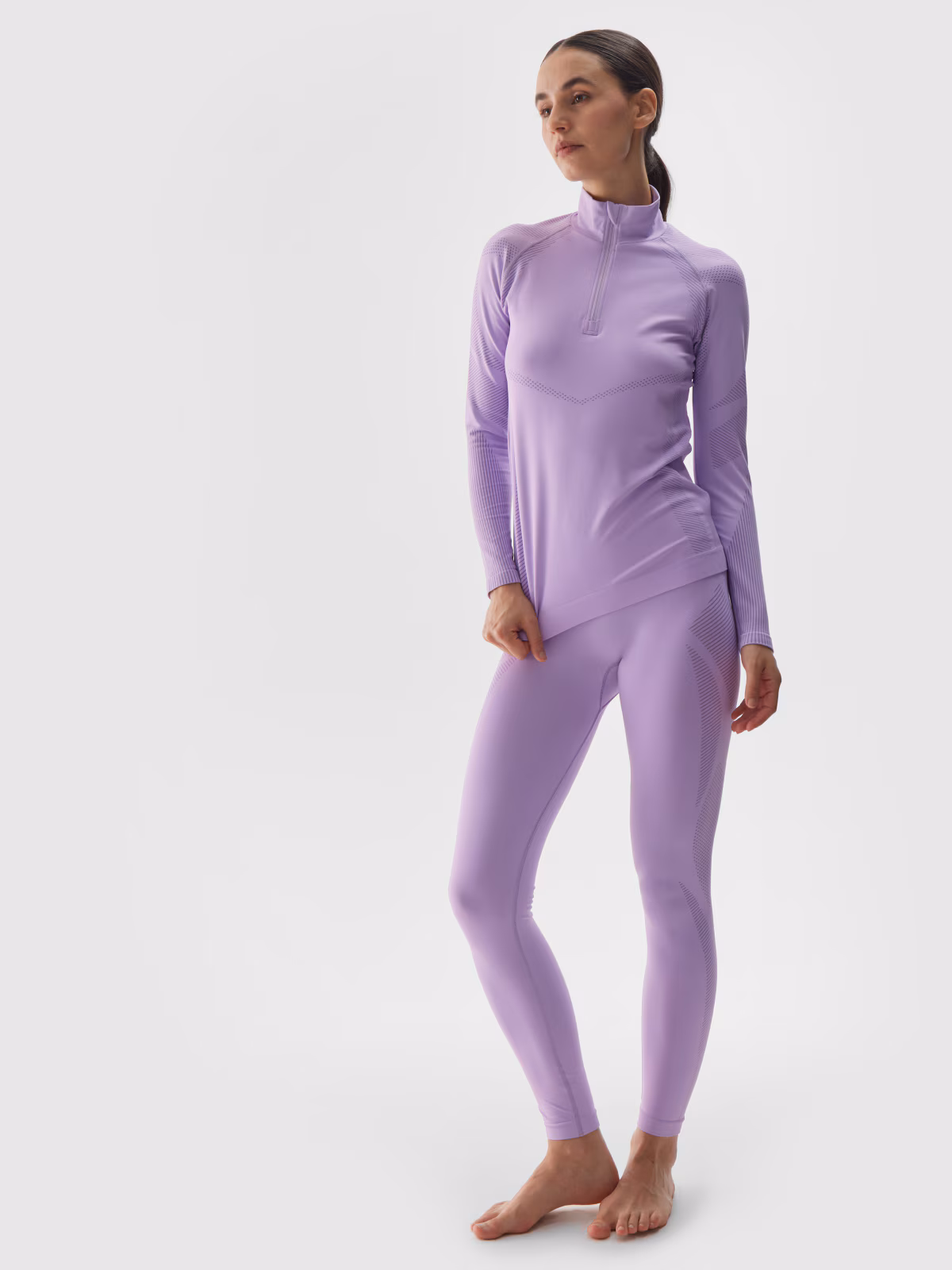 Bielizna termoaktywna bezszwowa (góra) damska - fioletowy