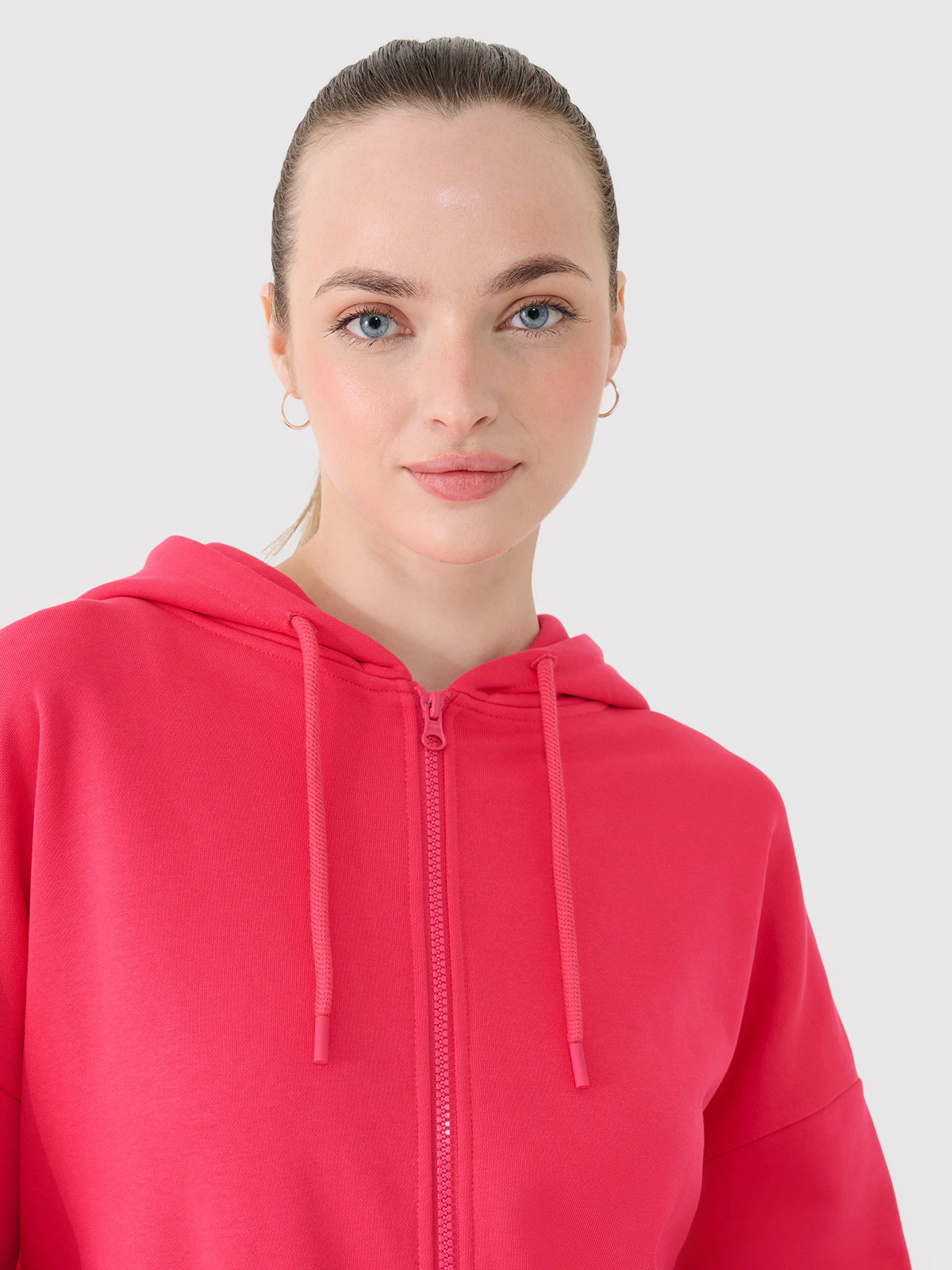 Bluza dresowa rozpinana z kapturem damska - czarna