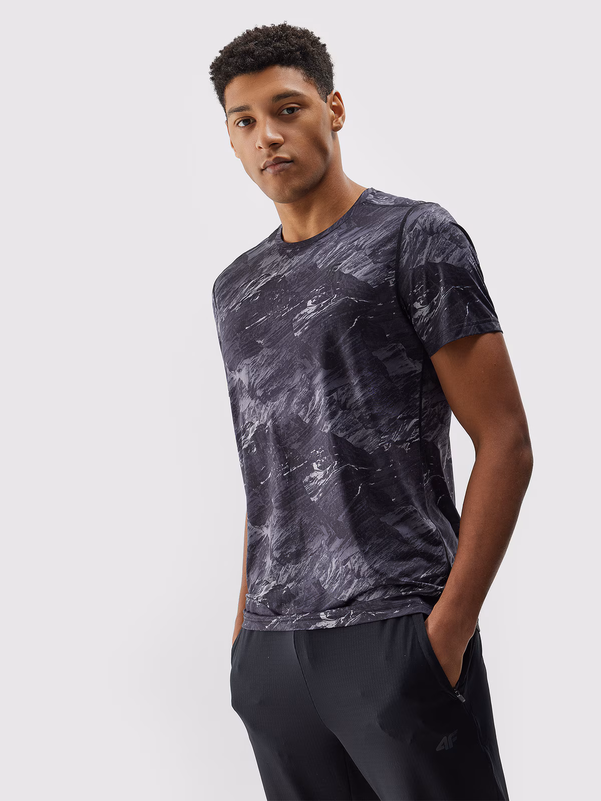 Koszulka treningowa z materiału z recyklingu męska - szara