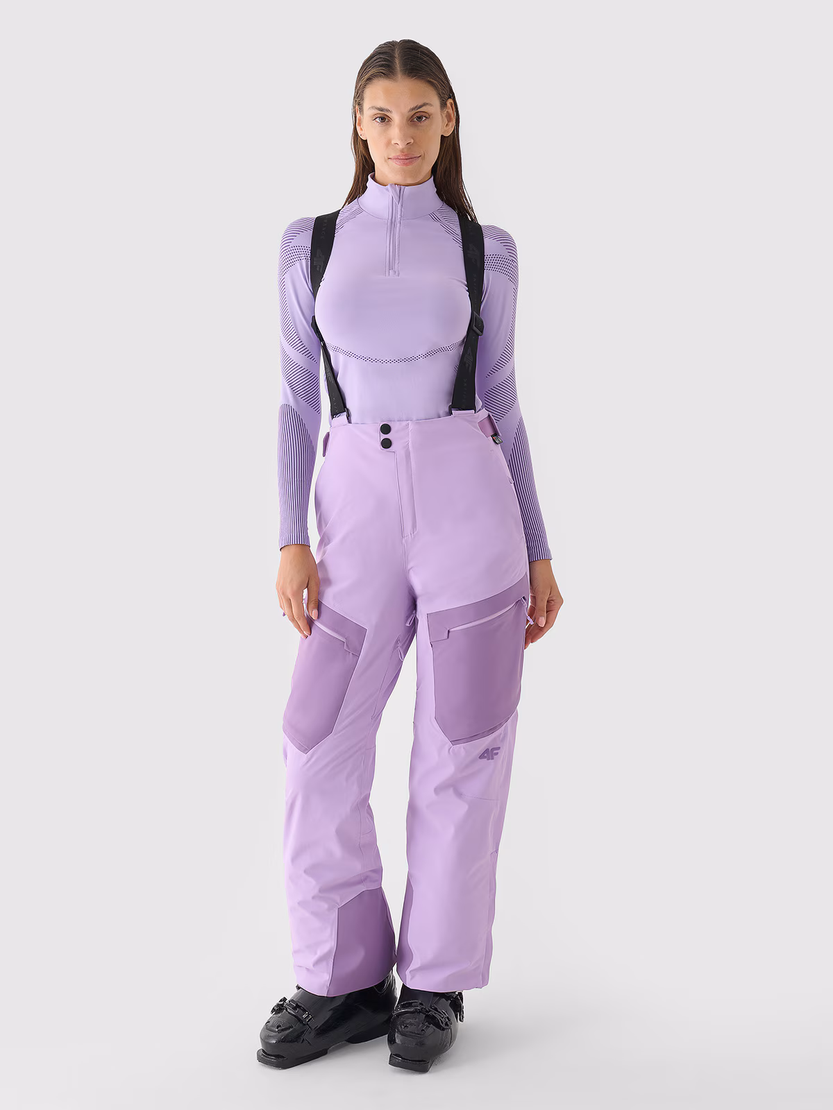 Spodnie narciarskie membrana 15000 damskie - fioletowe