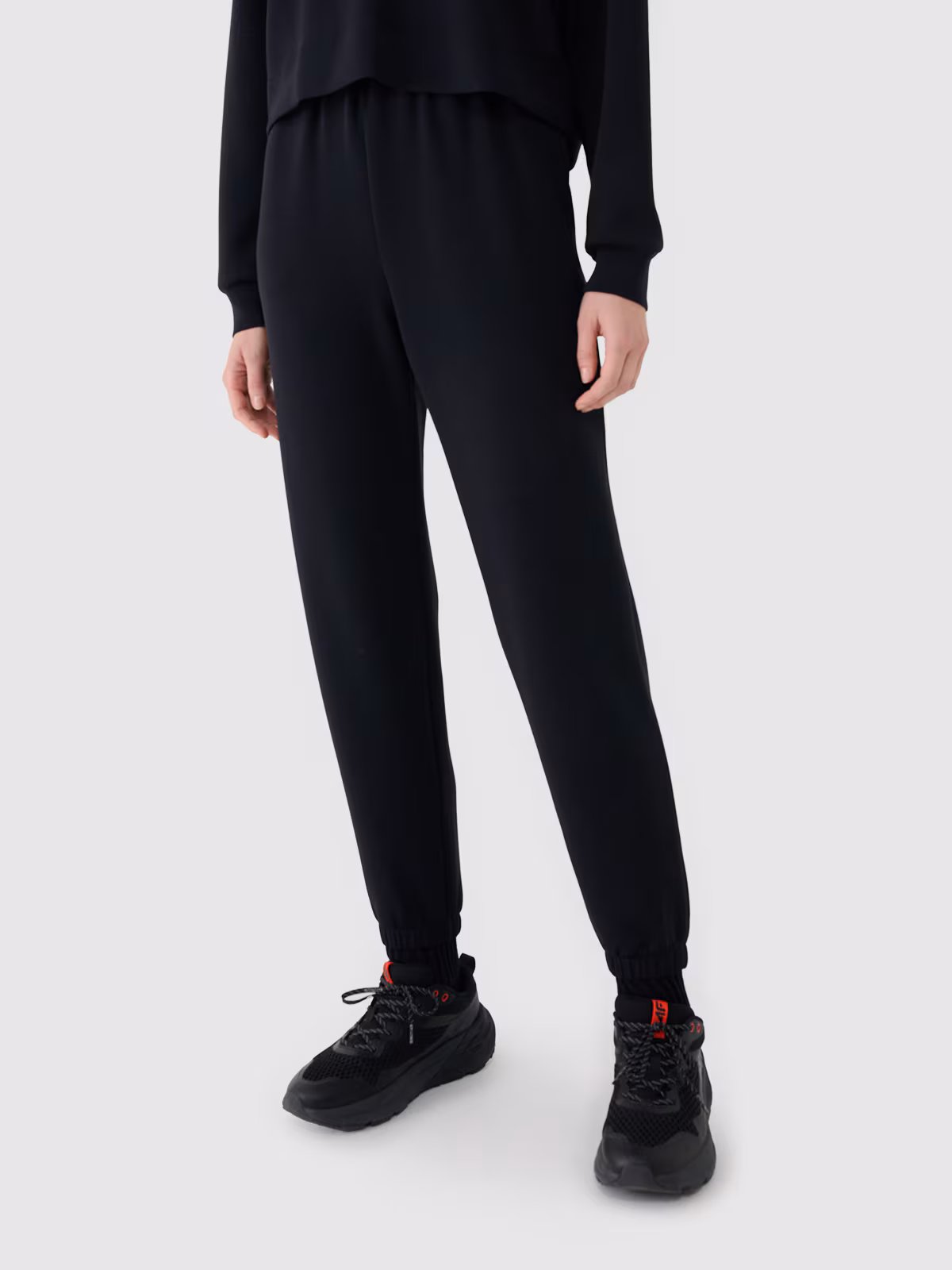 Spodnie dresowe joggery z modalem damskie - beżowe