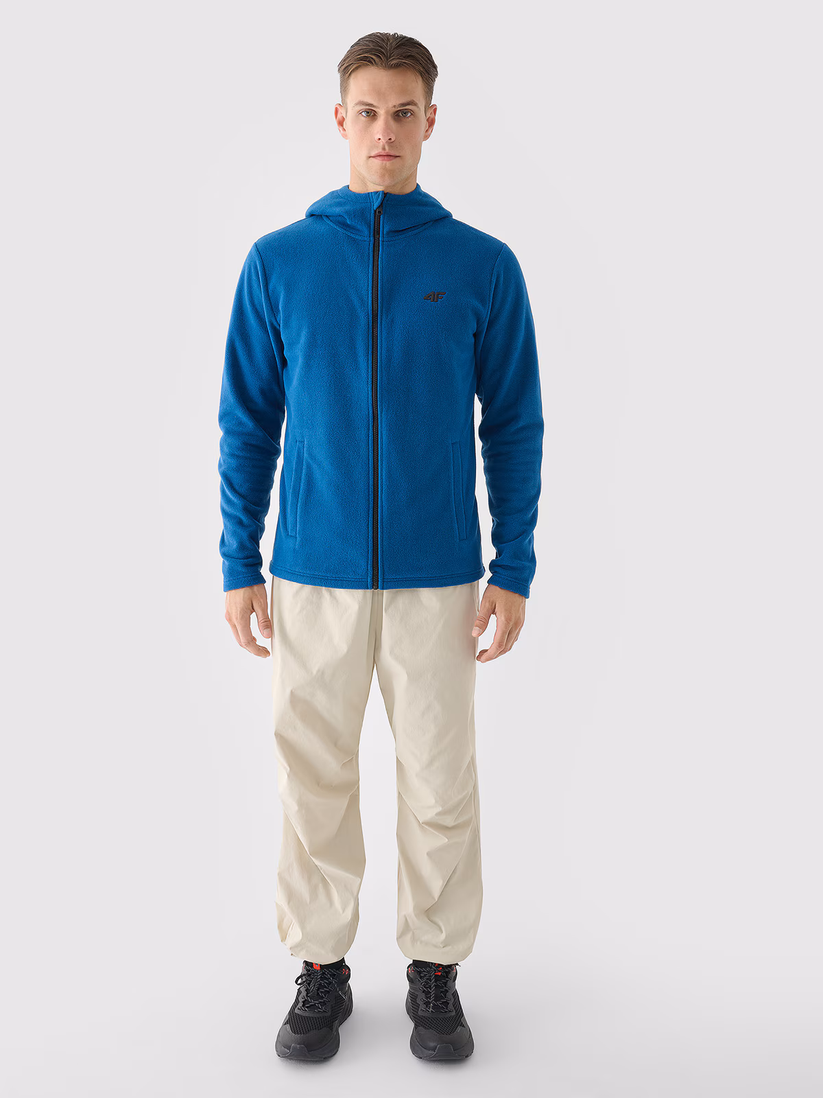 Polar regular z kapturem męski - turkusowy