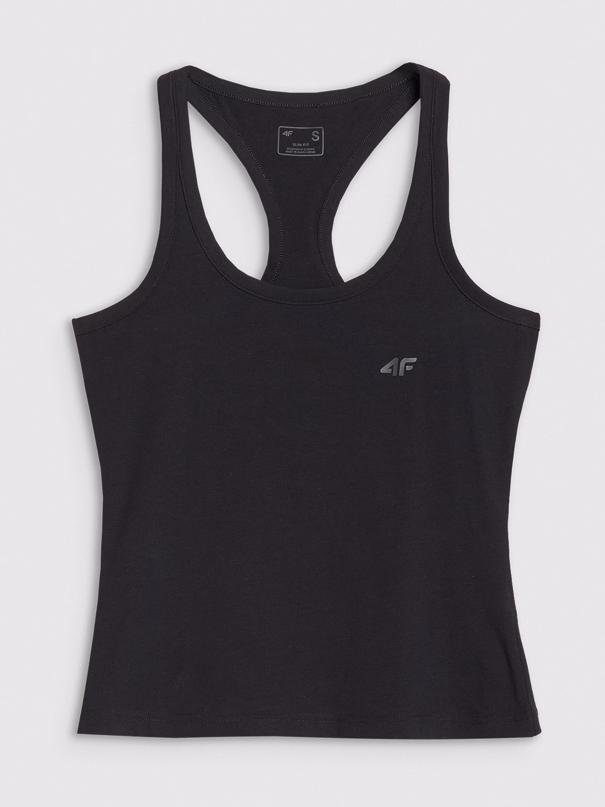 Top slim gładki damski - czarny