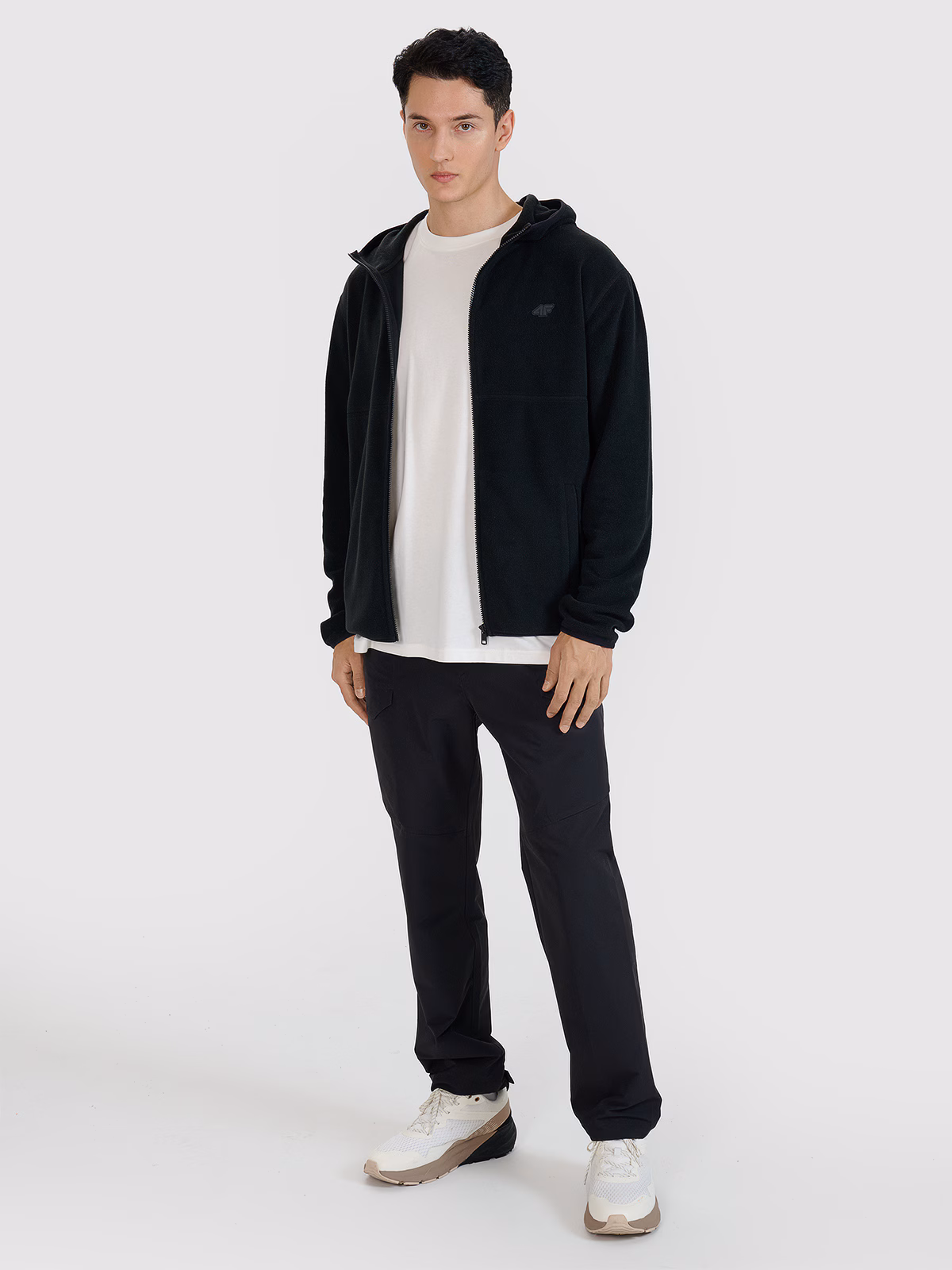 Polar regular z kapturem męski - turkusowy